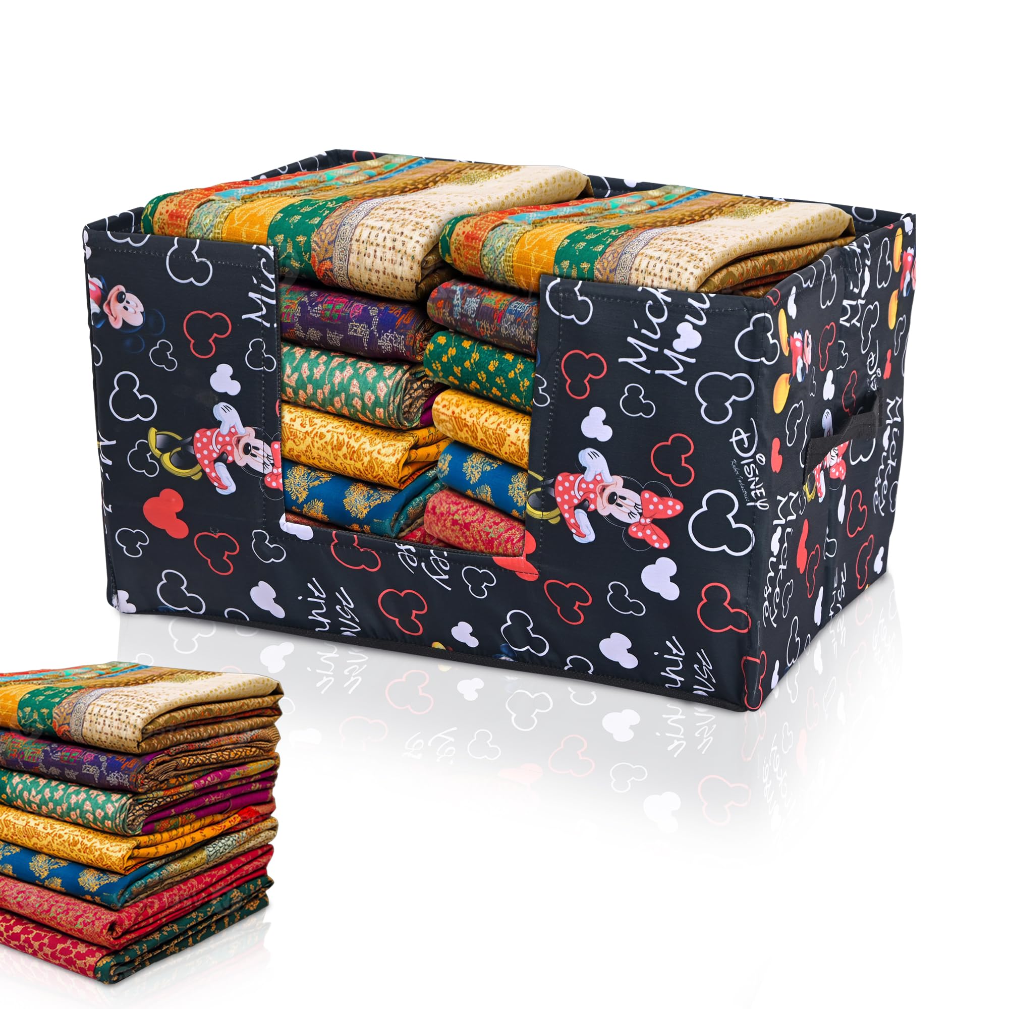 Kuber Industries Cloth Organizer For Storage Wardrobe | Closet Storage Organizer With Handle | Drawer Saree Box Organiser With H