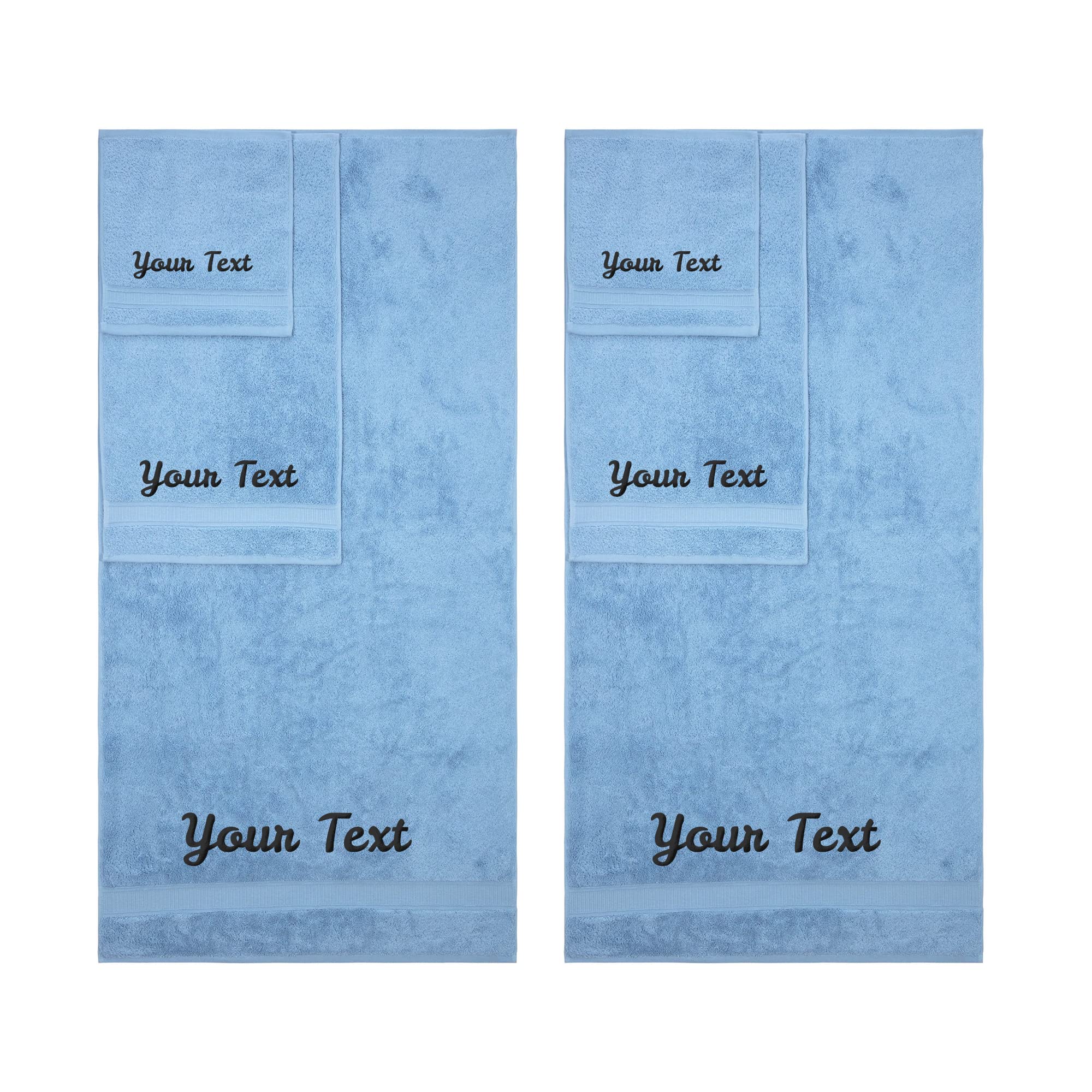 Personalized Towels, Hotel & Spa Quality, Super Soft, Highly Absorbent, Bathroom Sets, 100% Cotton Monogrammed Towels 6 Piece To