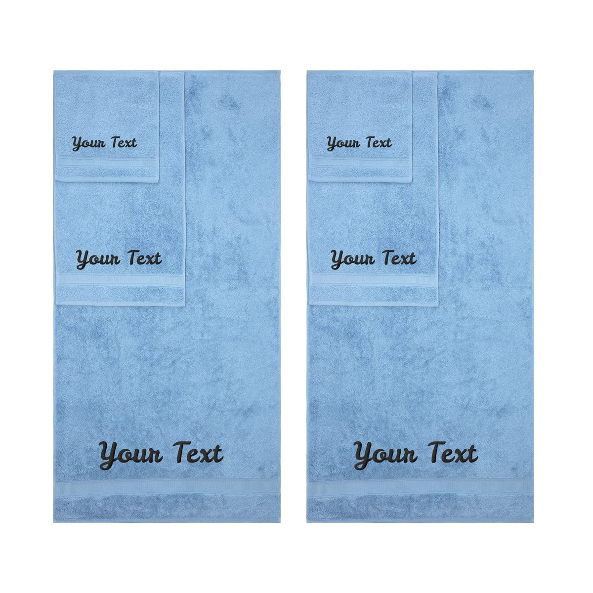 Personalized Towels, Hotel & Spa Quality, Super Soft, Highly Absorbent, Bathroom Sets, 100% Cotton Monogrammed Towels 6 Piece To