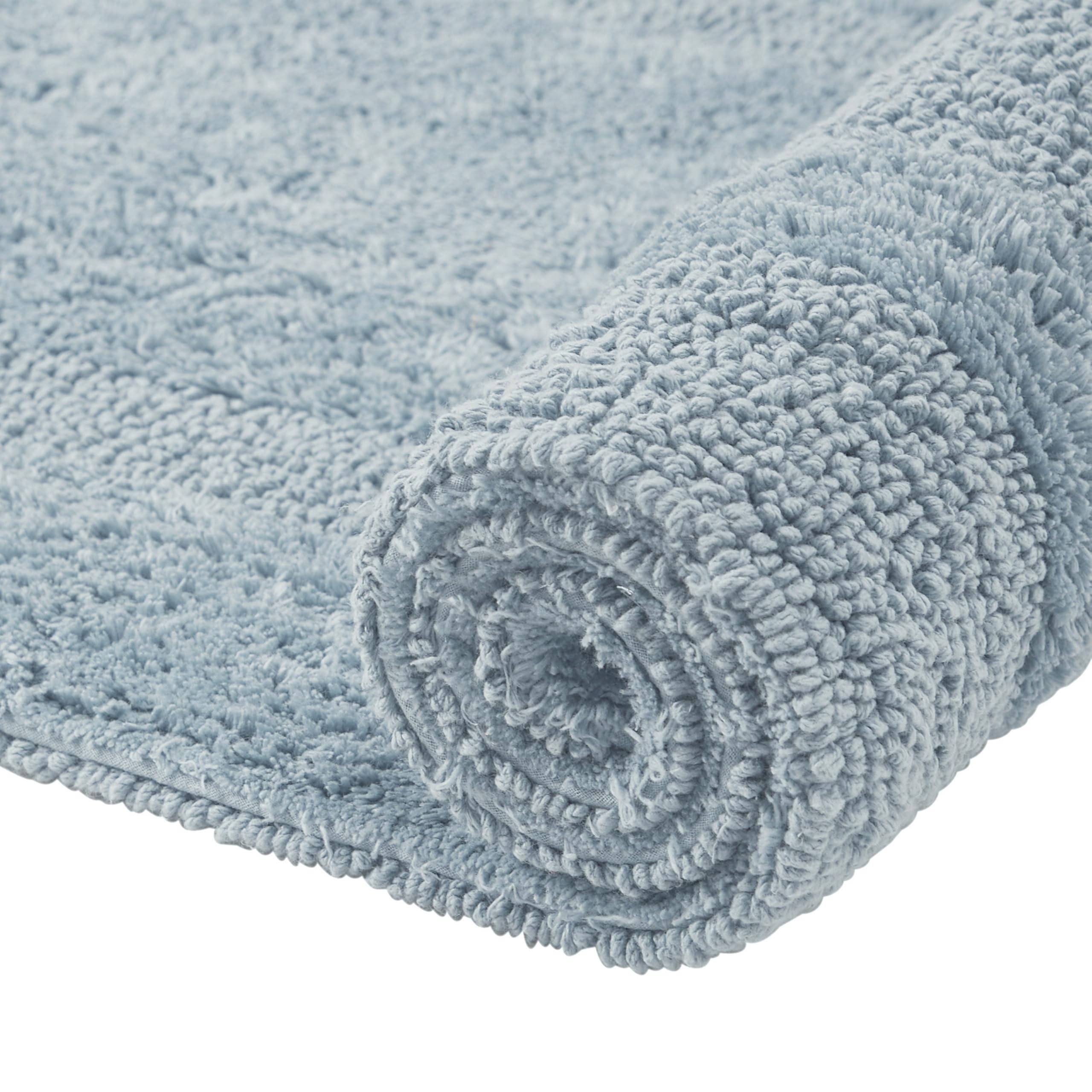 Better Trends 100% Cotton Lux Collection Bath Mats  Blue Bath Mat - Tufted  Reversible & Absorbent & Machine Washable Bath Mats for Bathroom Floor  Shower & Sink  24'' x 40''