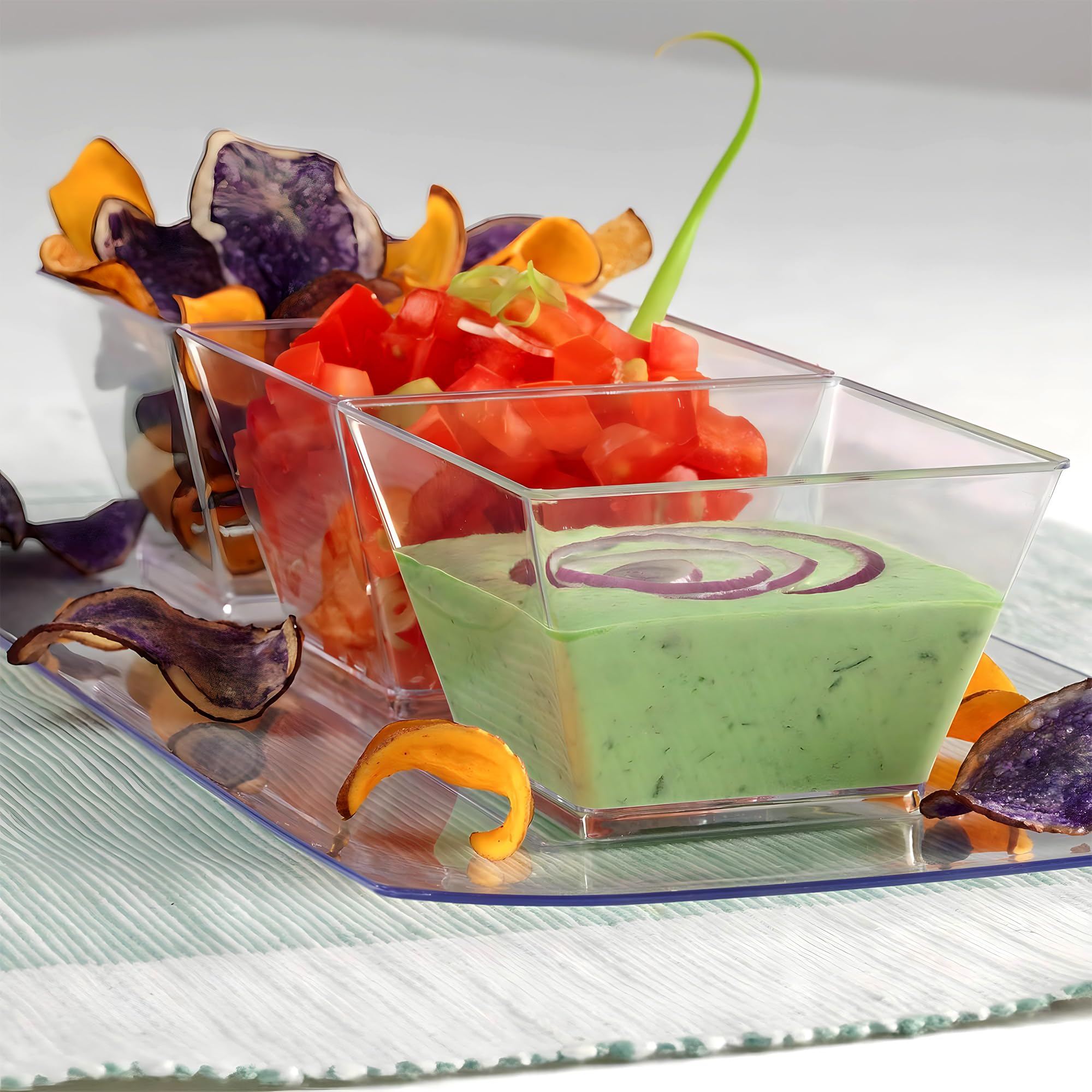 Lillian Tablesettings Plastic 8 oz  Clear Rectangles Servingware  Pack of 20 Party Bowls  Original Version