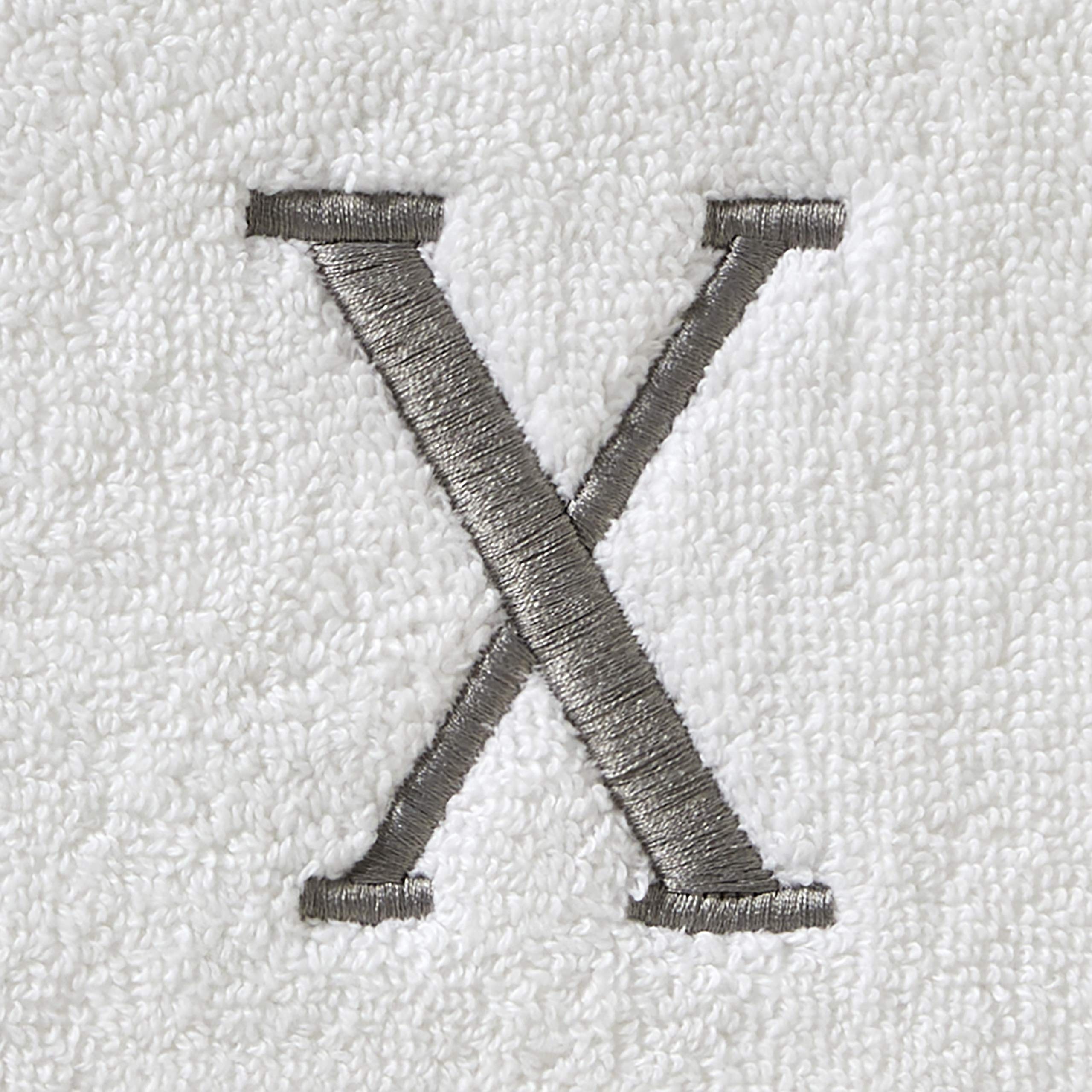 Skl Home Casual Monogram Hand Towel Set, X, 16X26, White 2 Count