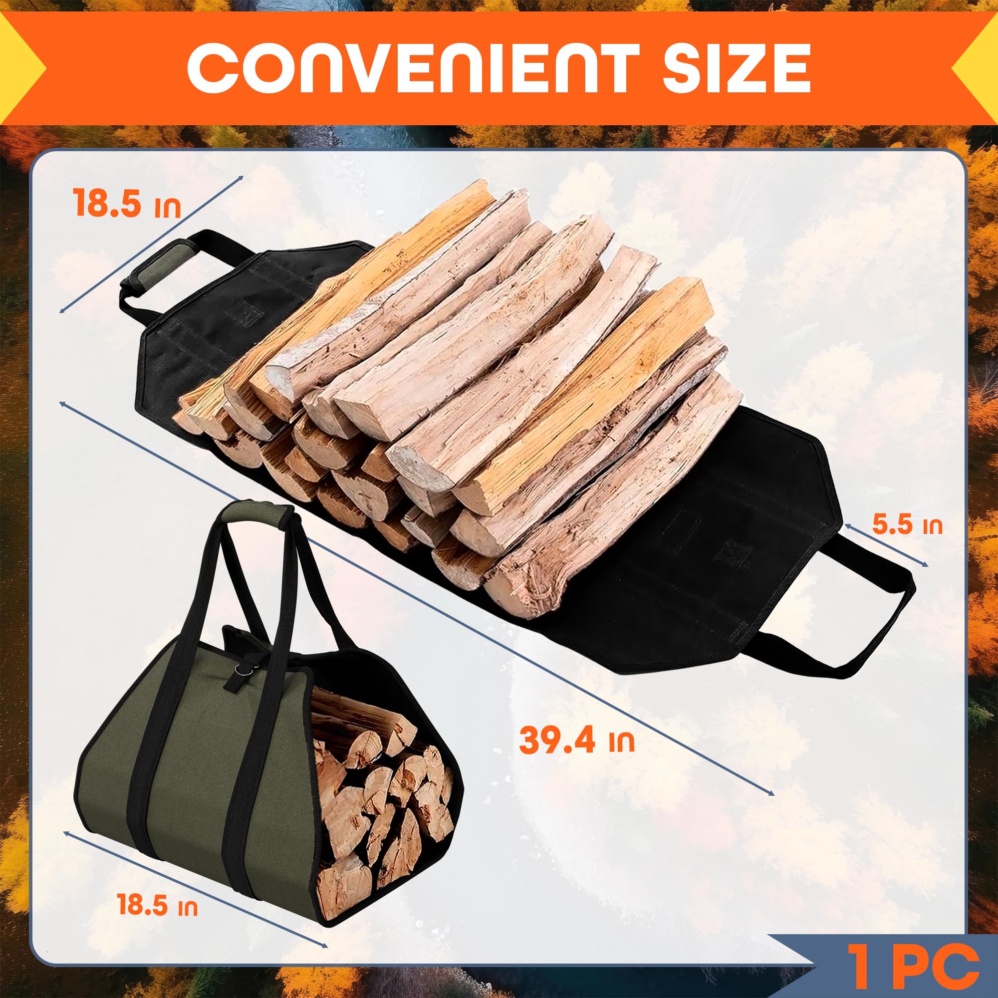 Waxed Wood Carrier For Firewood - 39.4X18.5 Fire Logs Fireplace Holder Log Carrier For Firewood Fireplace Wood Holder Indoor Fir