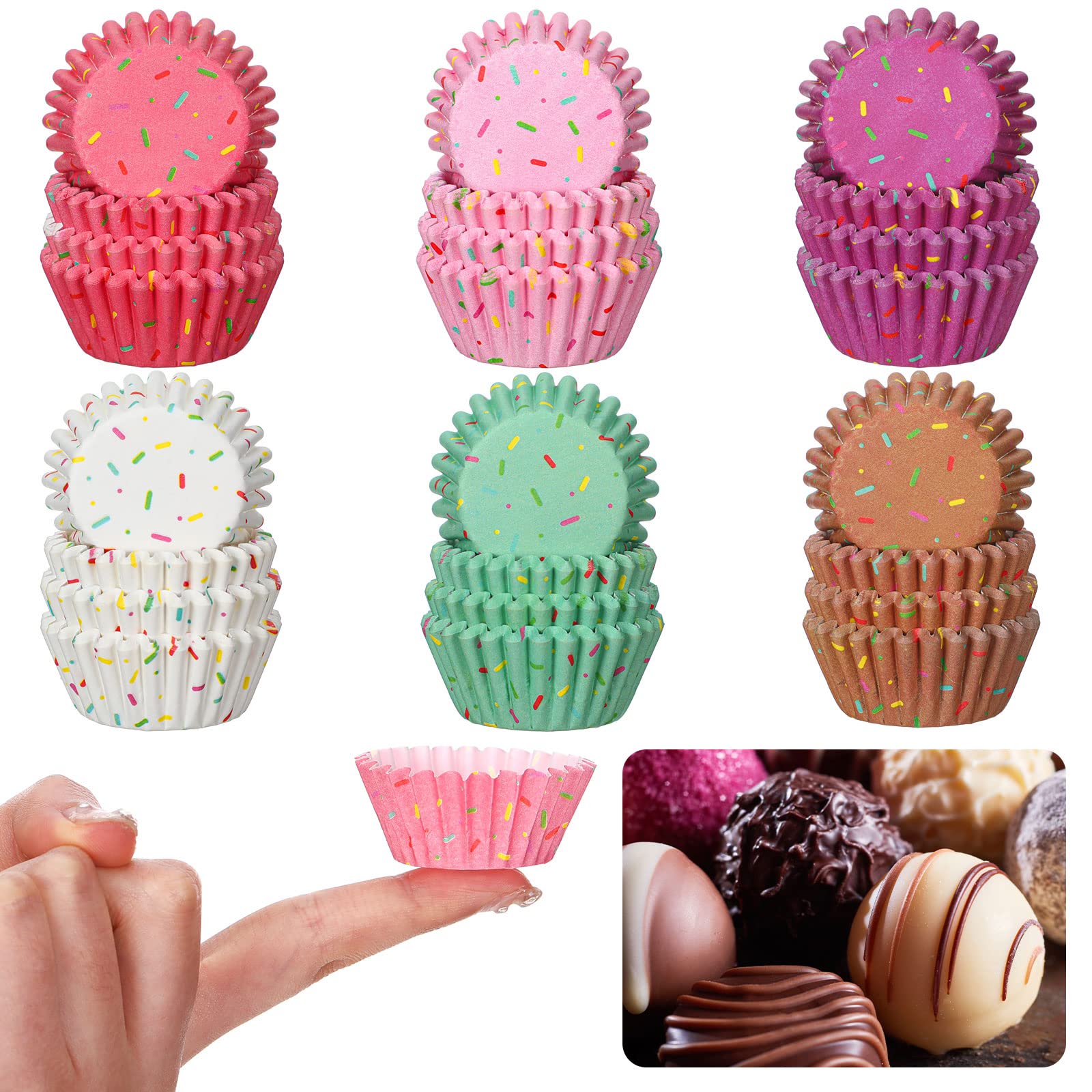 600 Count Icing Design Mini Cupcake Liner Baking Cups Paper Small Candy Cups Making Supplies Baking Cupcake Liner Supplies Holid
