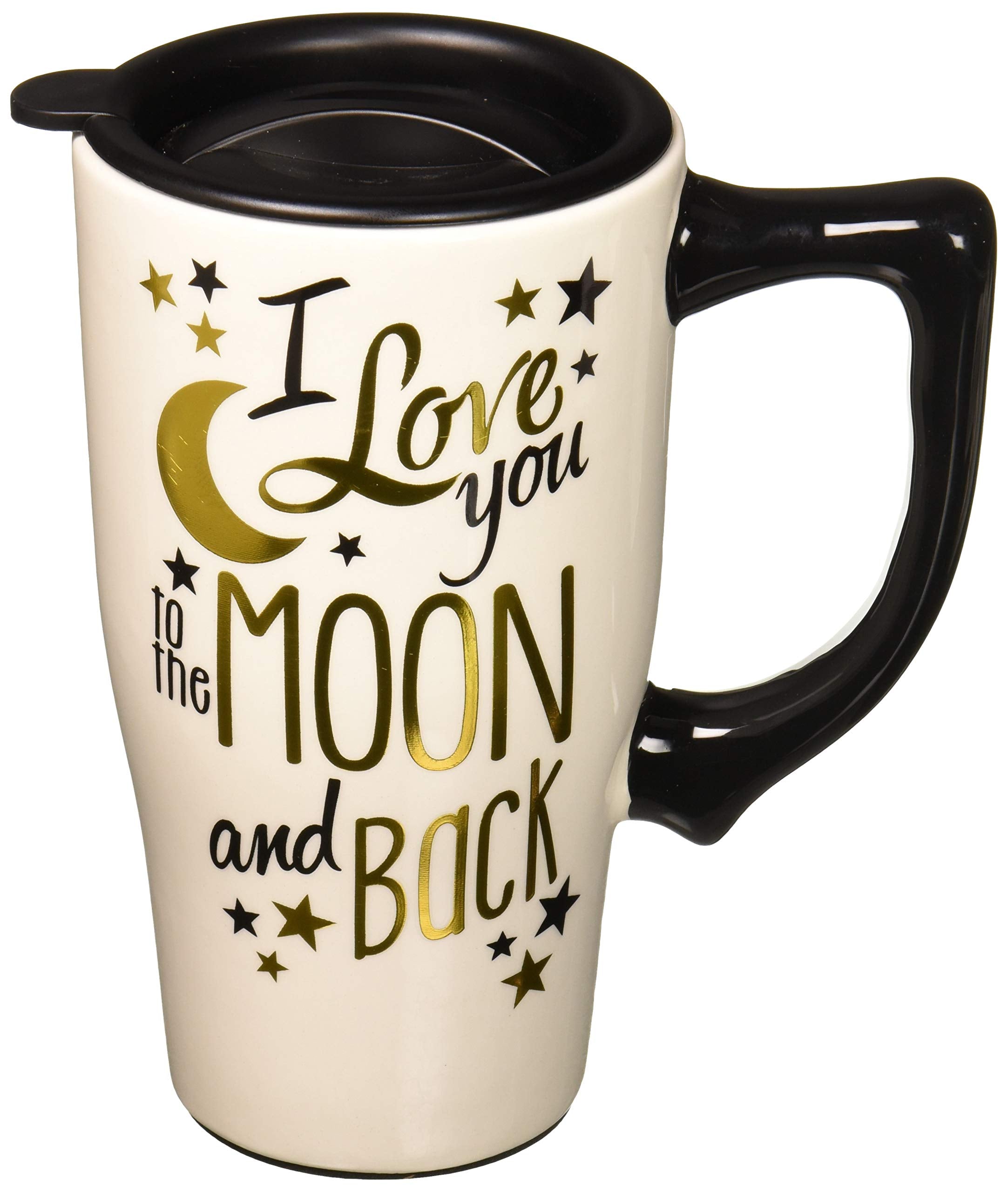 Spoontiques  Ceramic Travel Mugs  Moon and Back Cup  Hot or Cold Beverages  Gift for Coffee Lovers