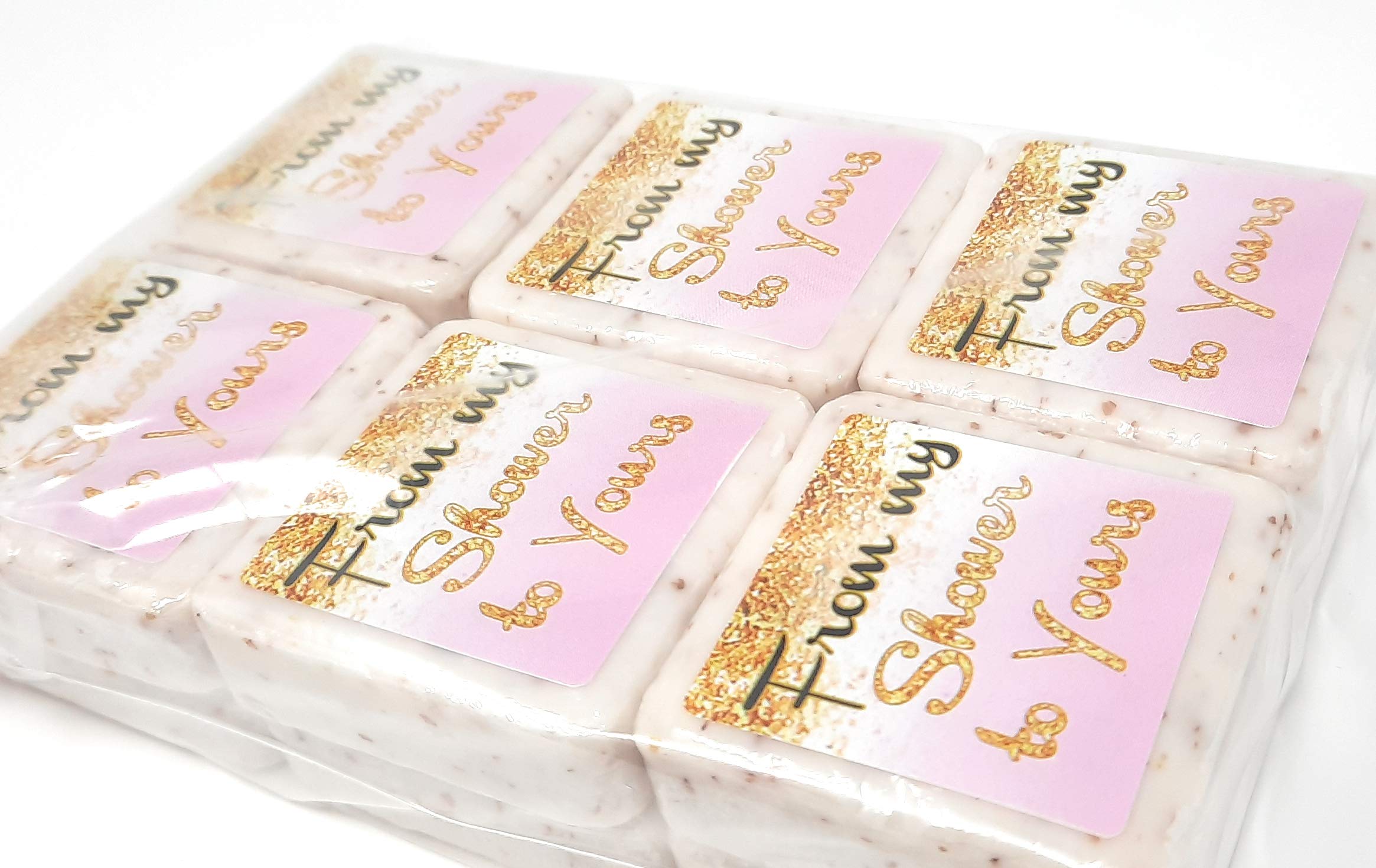 12 Pink And Gold Glitter Soap Favors - 1.5Oz Soap Favors - Pink And Gold Shower Favors - From My Shower To Yours Soaps - Girl Ba