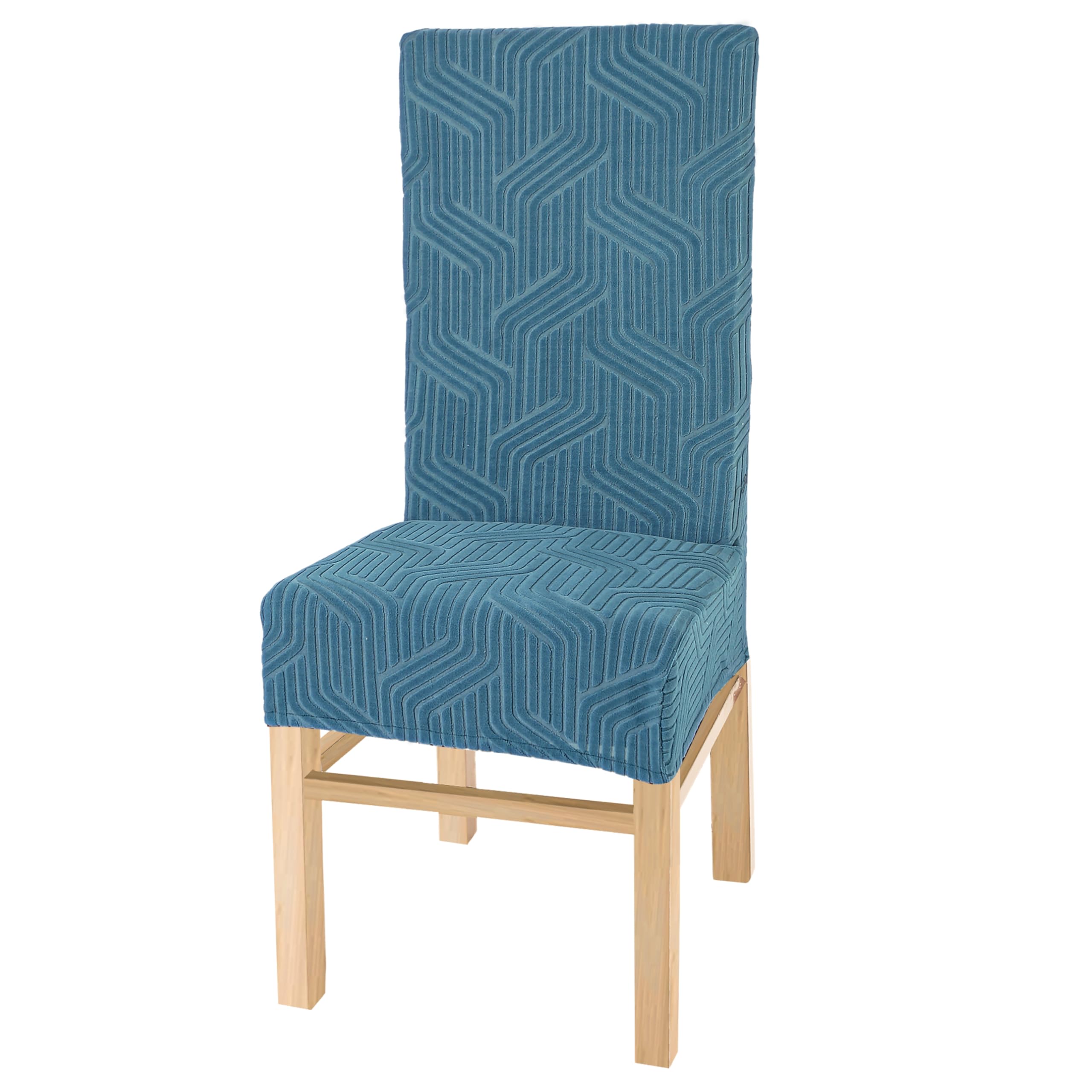 Yellow Weaves Elastic Stretchable Dining Chair Cover, Removable Washable Elastic Self Jacquard Dining Chair Covers (1 Piece,Teal