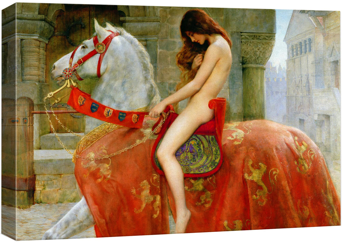Lady Godiva By John Collier Giclee Canvas Prints Wrapped Gallery Wall Art | Stretched And Framed Ready To Hang - 24'' X 36''