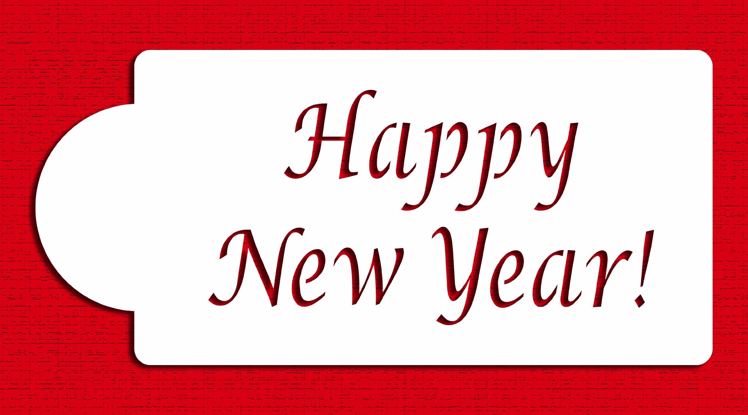 Designer Stencils Happy New Year Cake Stencil, Beige/Semi-Transparent