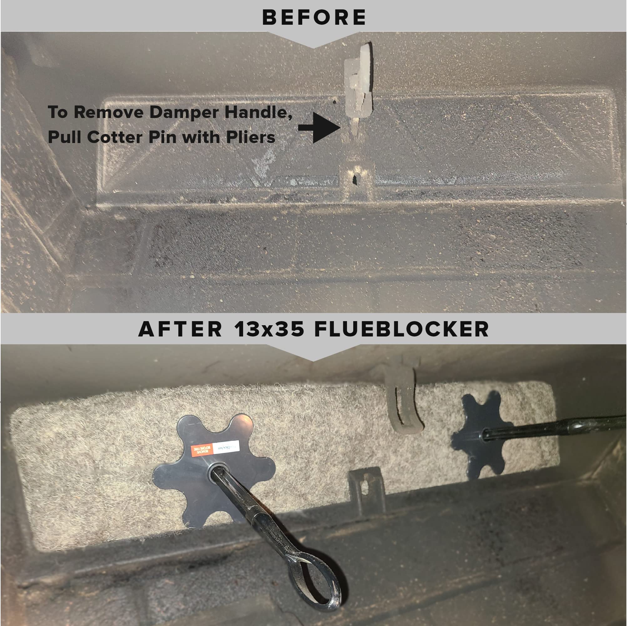 Flueblocker For 13''X35'' Chimney Flue - Chimney Sheep Fireplace Draft Stopper Plug Replacement Damper Fireplace Tool - Better T