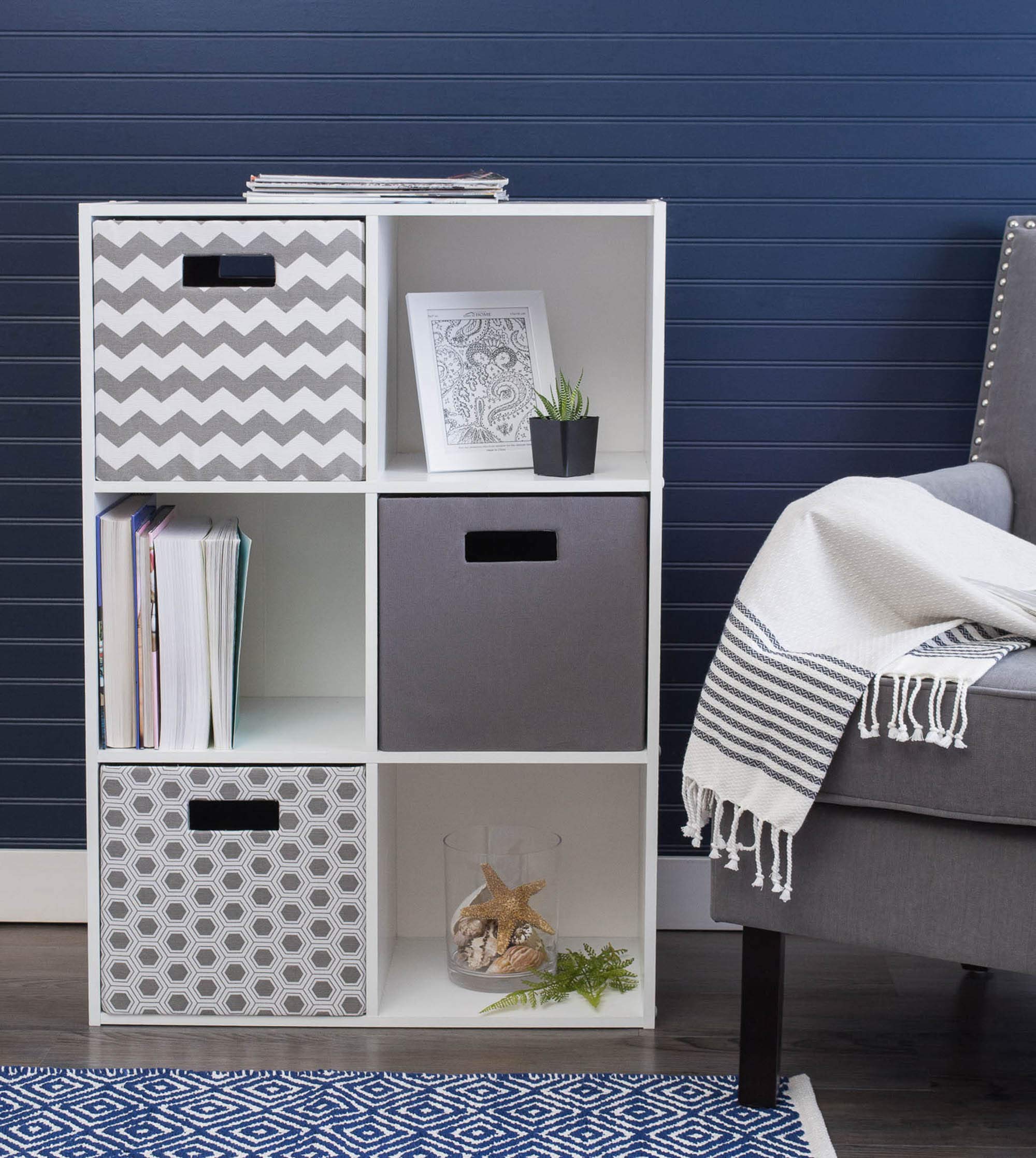 DII Poly-Cube Storage Collection Hard Sided  Collapsible Solid  Large  Gray