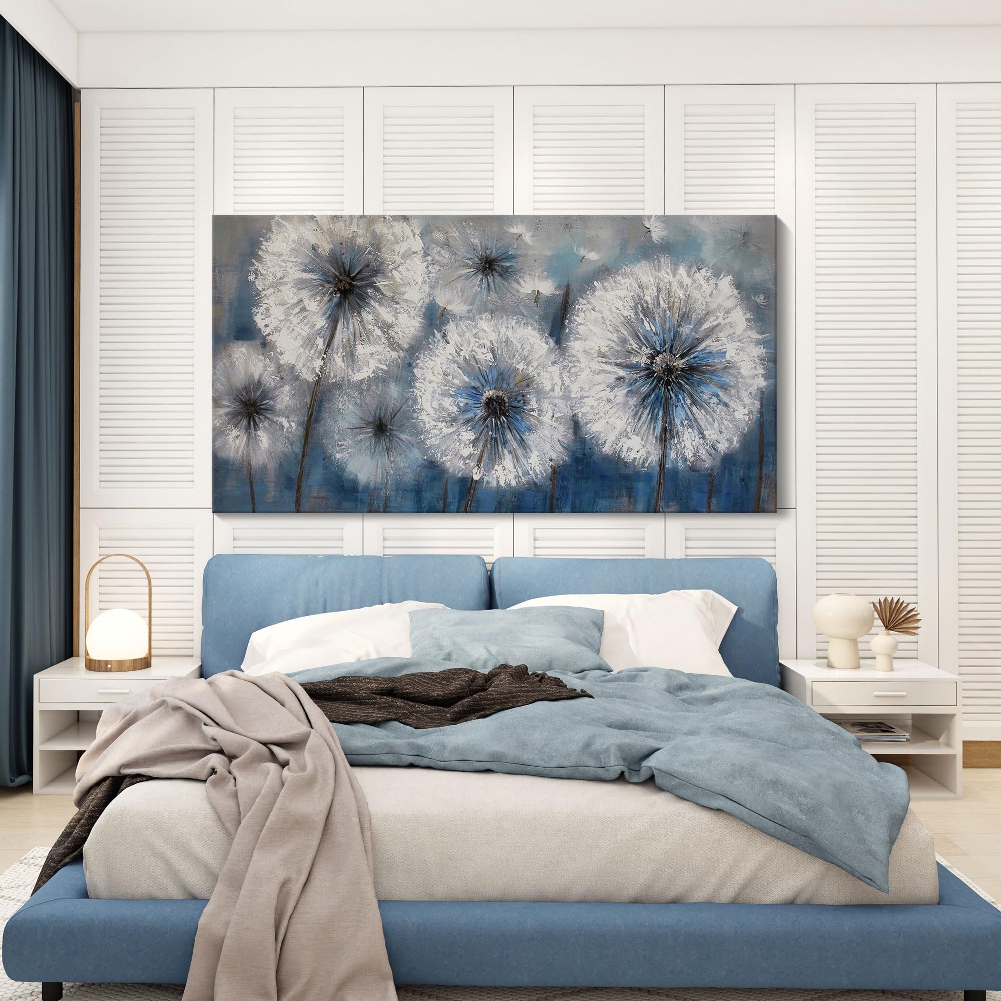 Dandelion Painting Wall Art Canvas Print Picture For Living Room Large White Flower Flora Home Bedroom Decoration Modern Framed