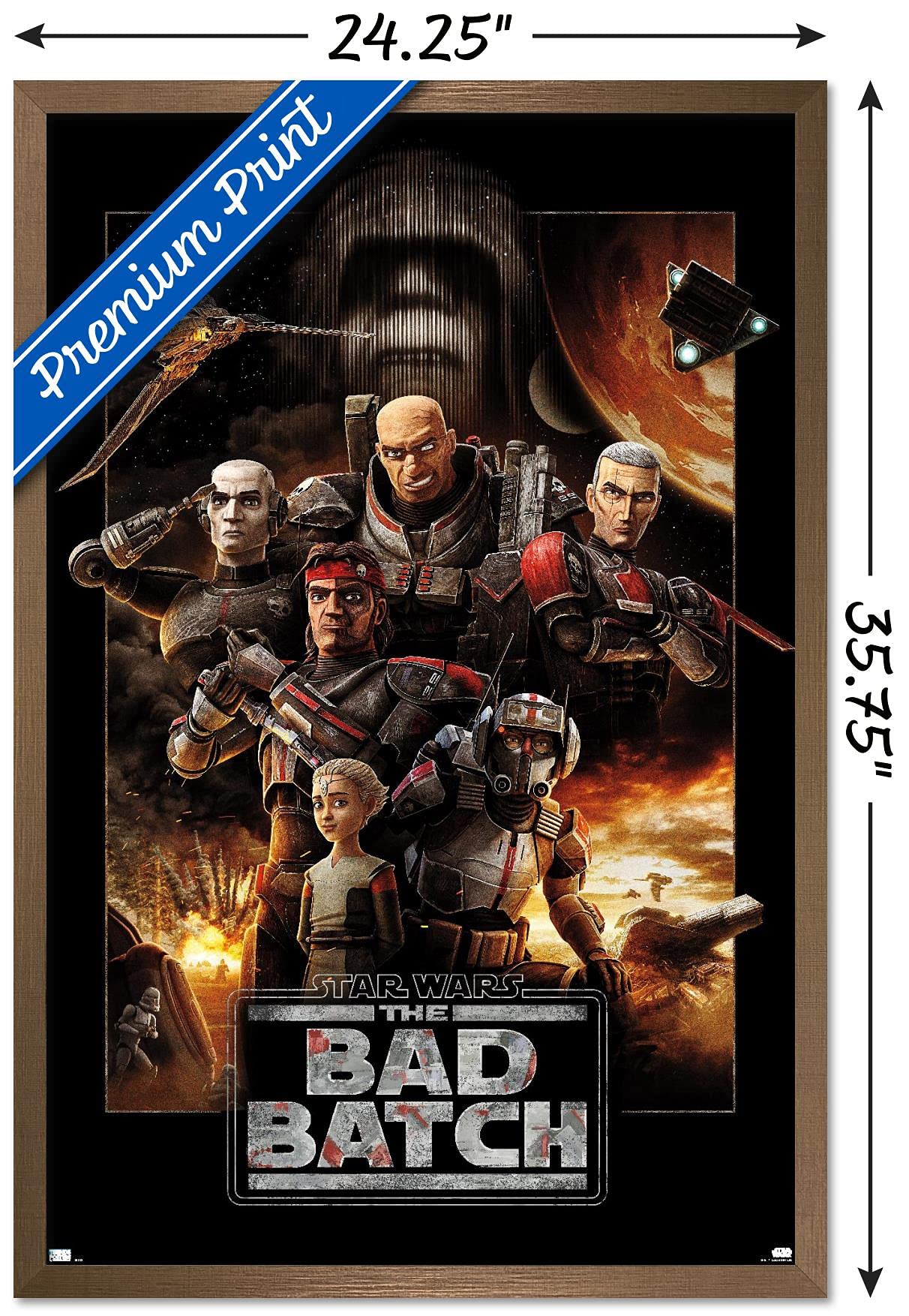 Trends International Star Wars: The Bad Batch-One Sheet Wall Poster, 22.375'' X 34'', Bronze Framed Version