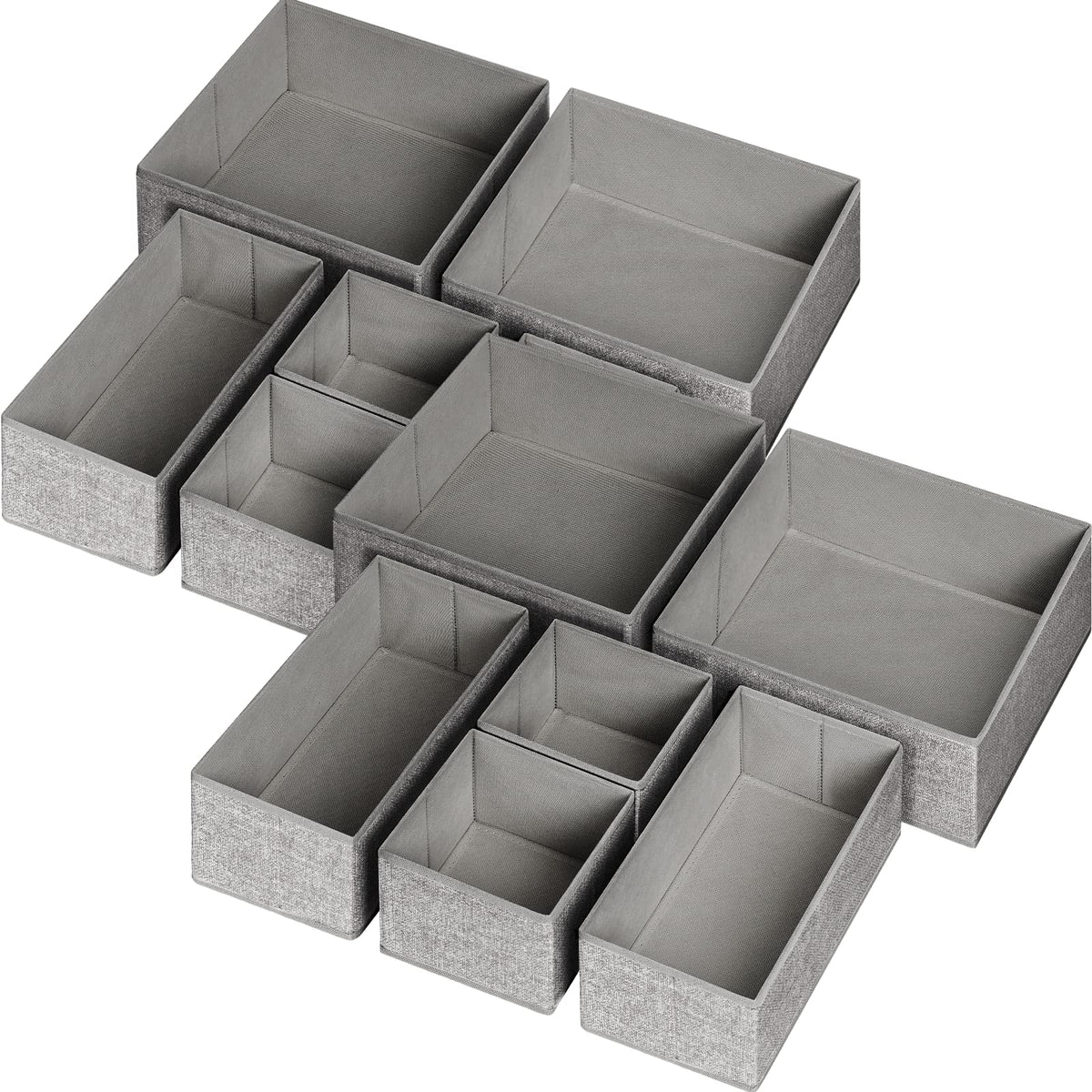 12 Pack Drawer Organizers for Clothing, Foldable Clothes Storage Box Closet Dresser Drawer Organizers Dividers, Bedroom Organiza