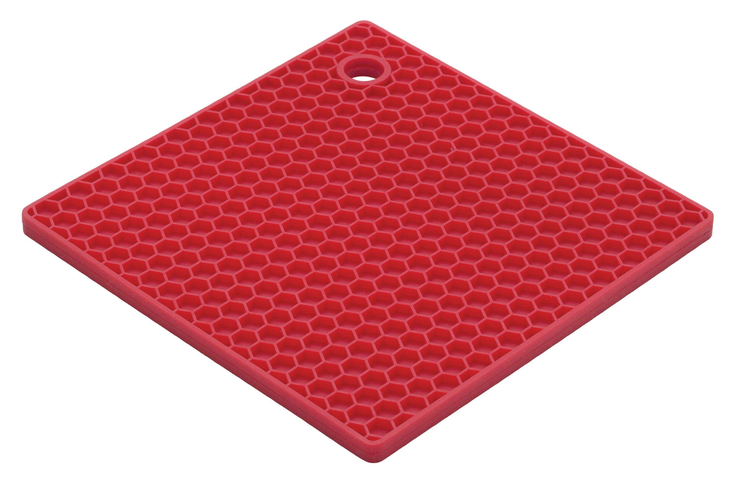 Mrs. Andersons Baking Silicone Honeycomb Trivet, Non-Stick, Non-Scratch, Non-Skid, Heat Safe, Cherry Red