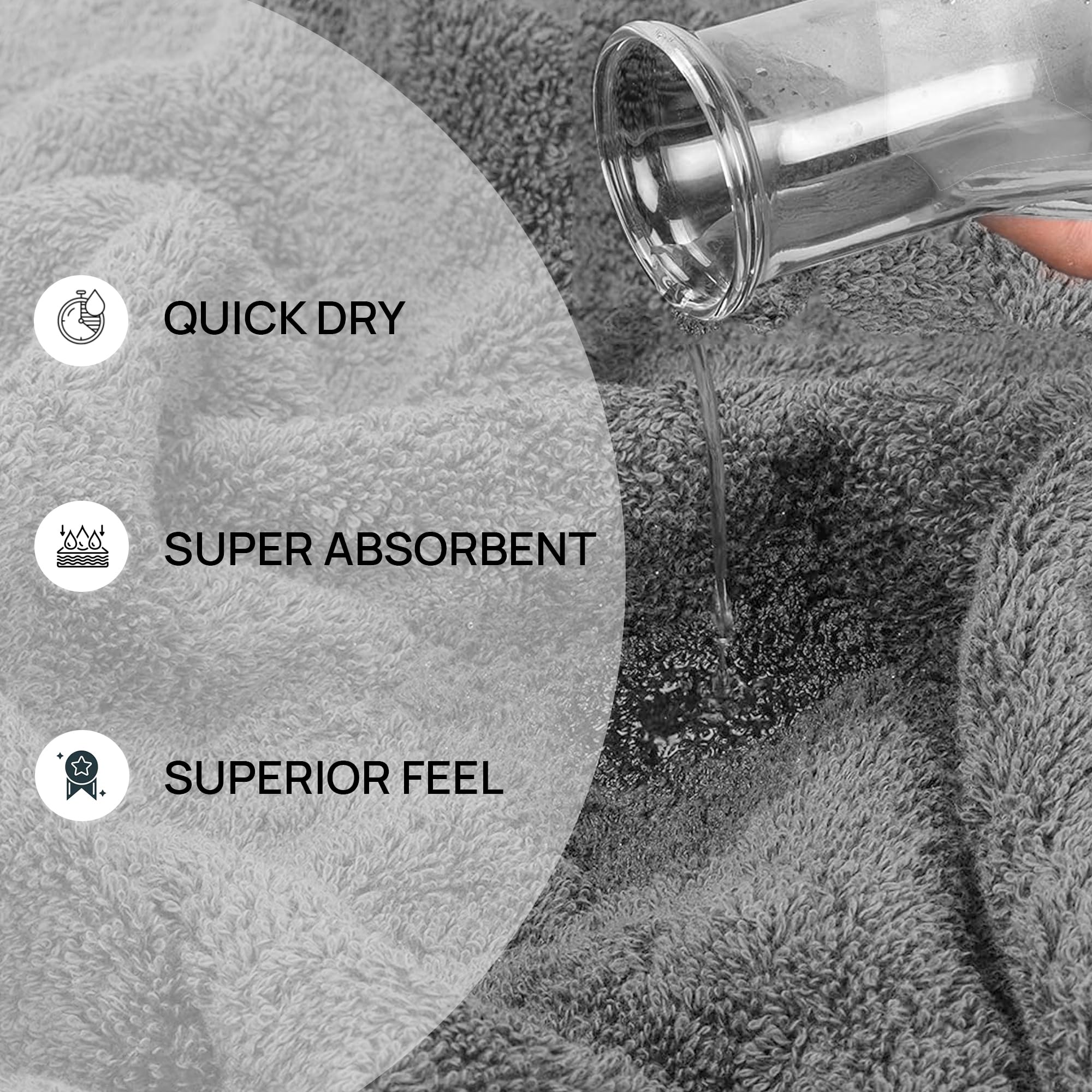 Zahari Home Modern Line Towel Set - 3-Piece Bath Ensemble With Unique Design - Luxury Bath, Hand, And Wash Towels - Contemporary