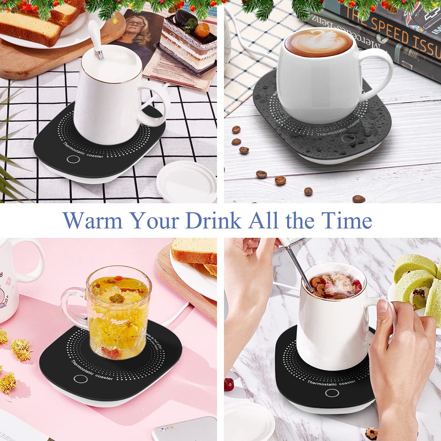 Coffee Mug Warmer for Desk with Auto Shut Off  Coffee Cup Warmer for Desk Office Home-Xmas Coffee Gifts