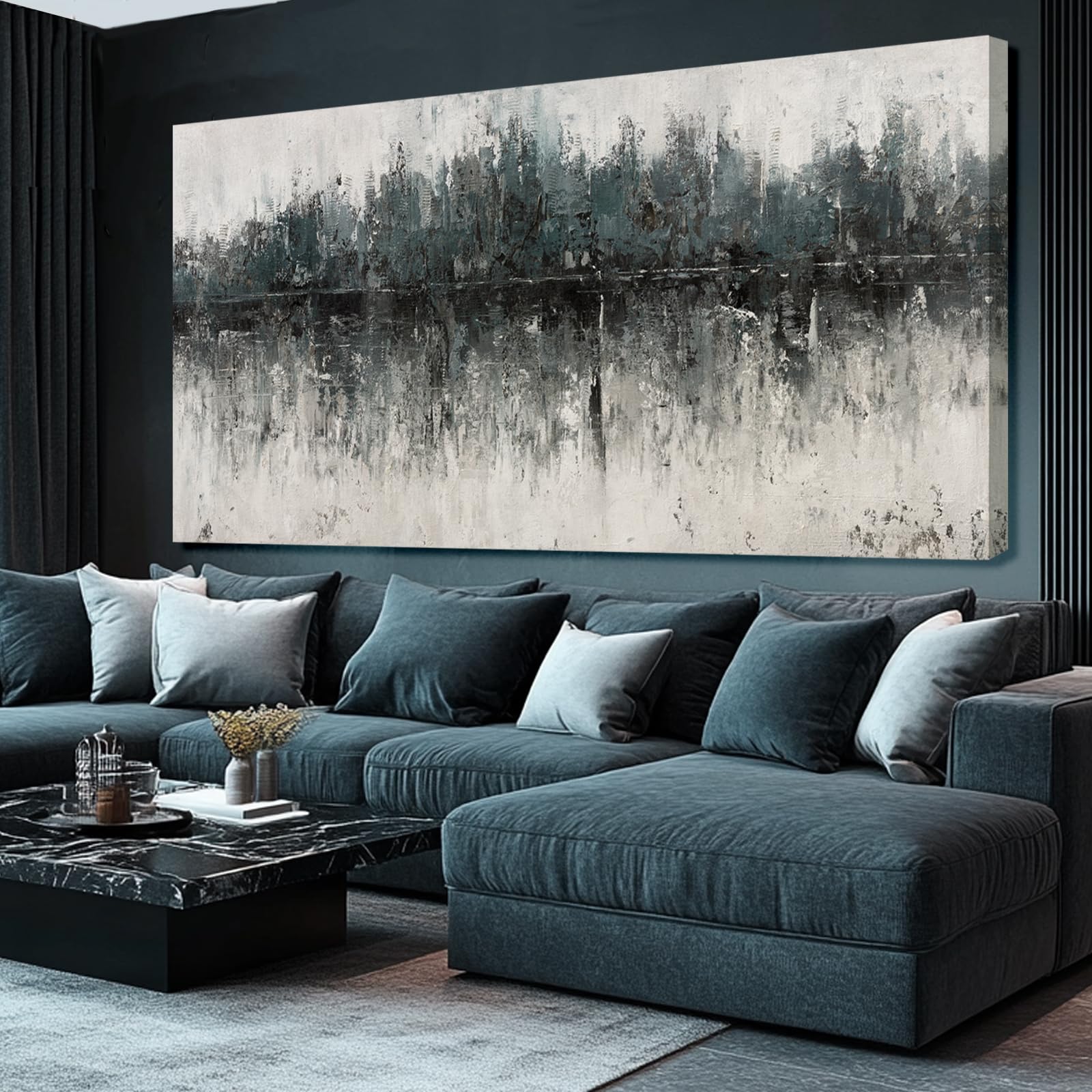 Sdya Abstract Wall Decorations For Living Room/Green And Grey Painting Artwork On Canvas/Master Bedroom Wall Decor/Posters For R