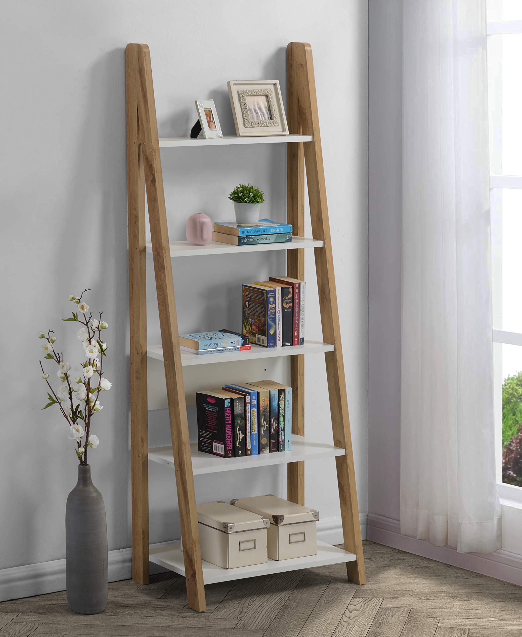 Deckup Plank Reno Engineered Wood Storage Unit And Book Shelf (Wotan Oak And White)