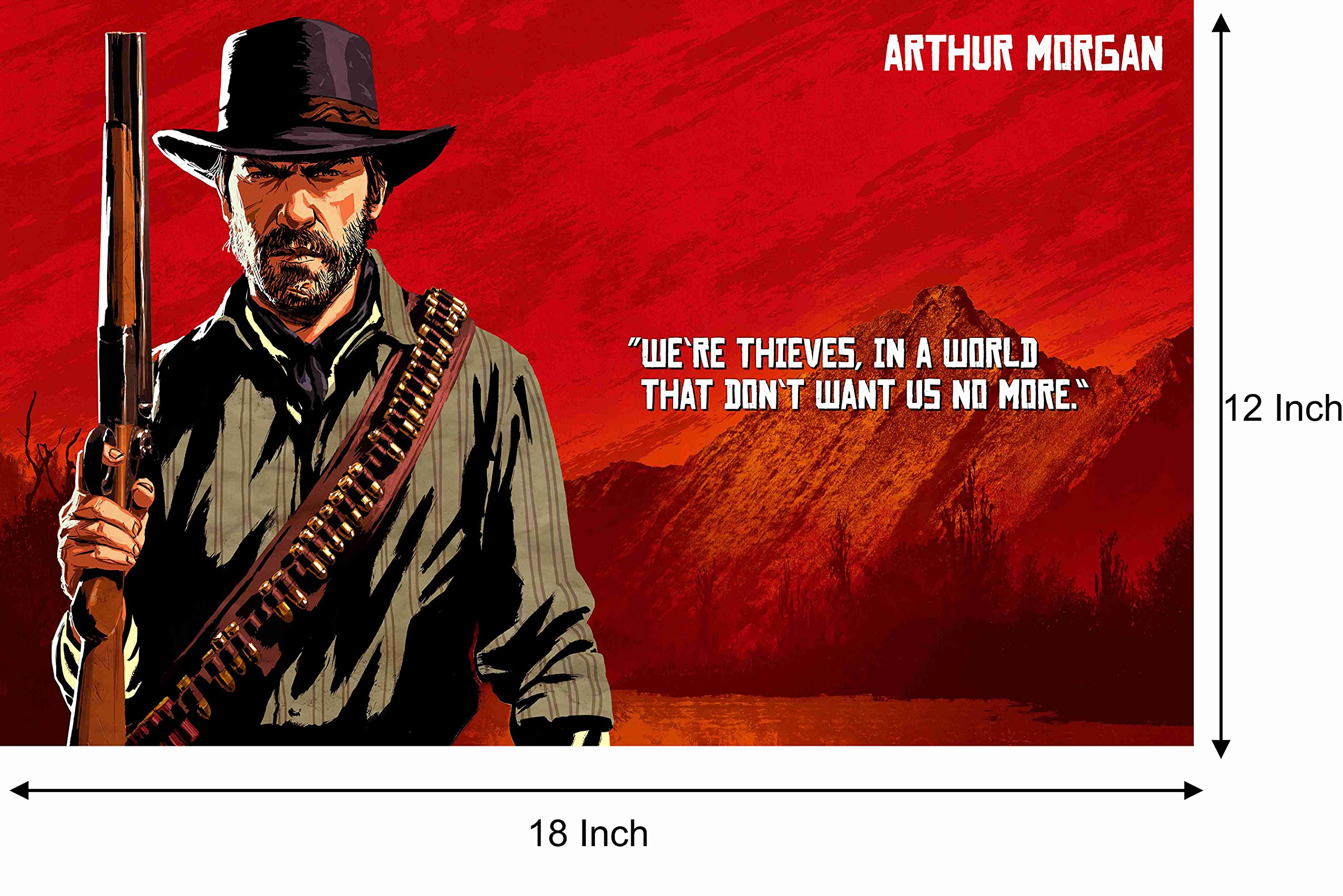 Baldau Prints Red Dead Redemption Rdr Game Wall Poster For Room (Gloss Laminated, 12X18 Inch, 300 Gsm) F-241