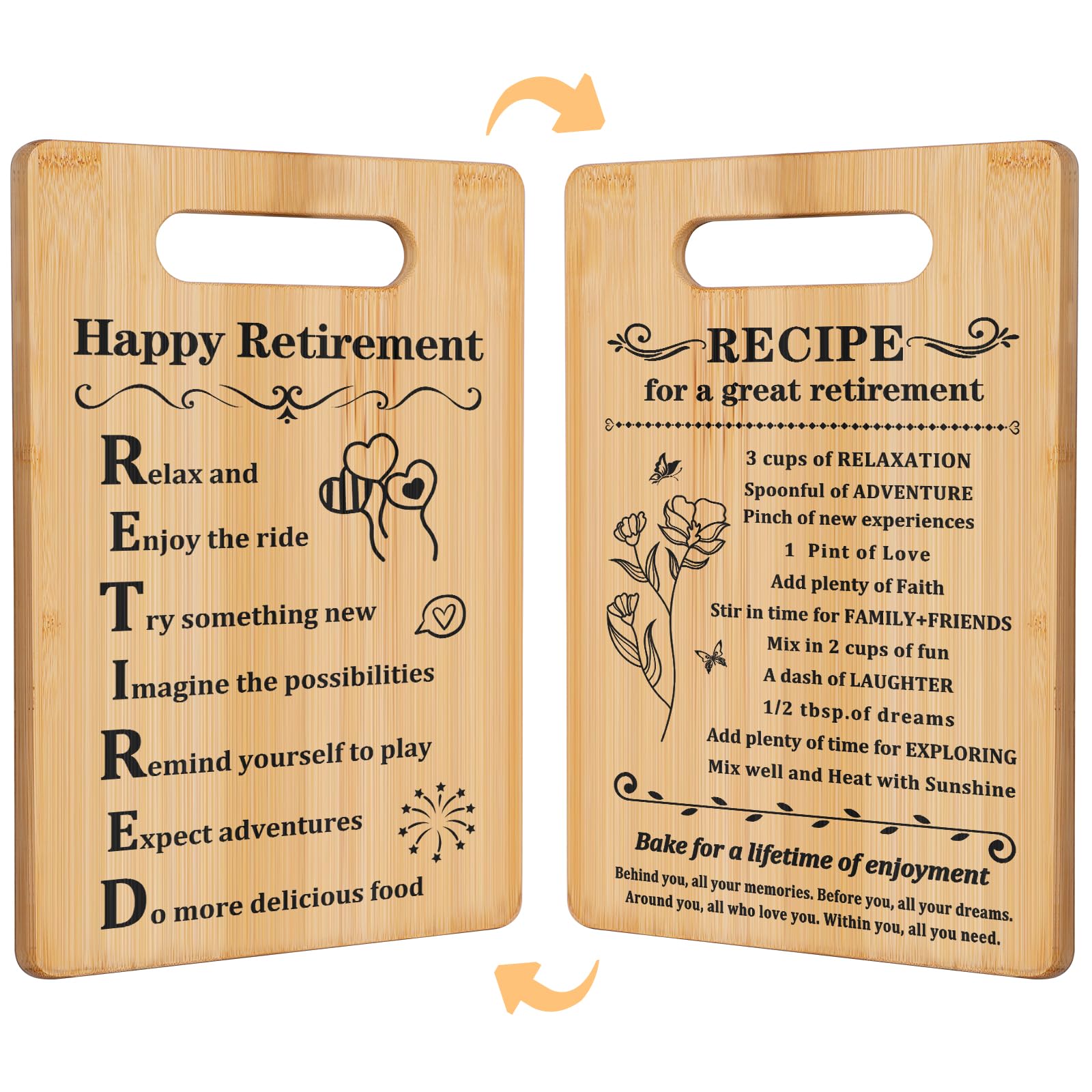 Retirement Gifts for Women Men,Leaving Going Away Gift for Coworker Boss Teachers Mom Friends Retirees,Happy Retirement & RECIPE