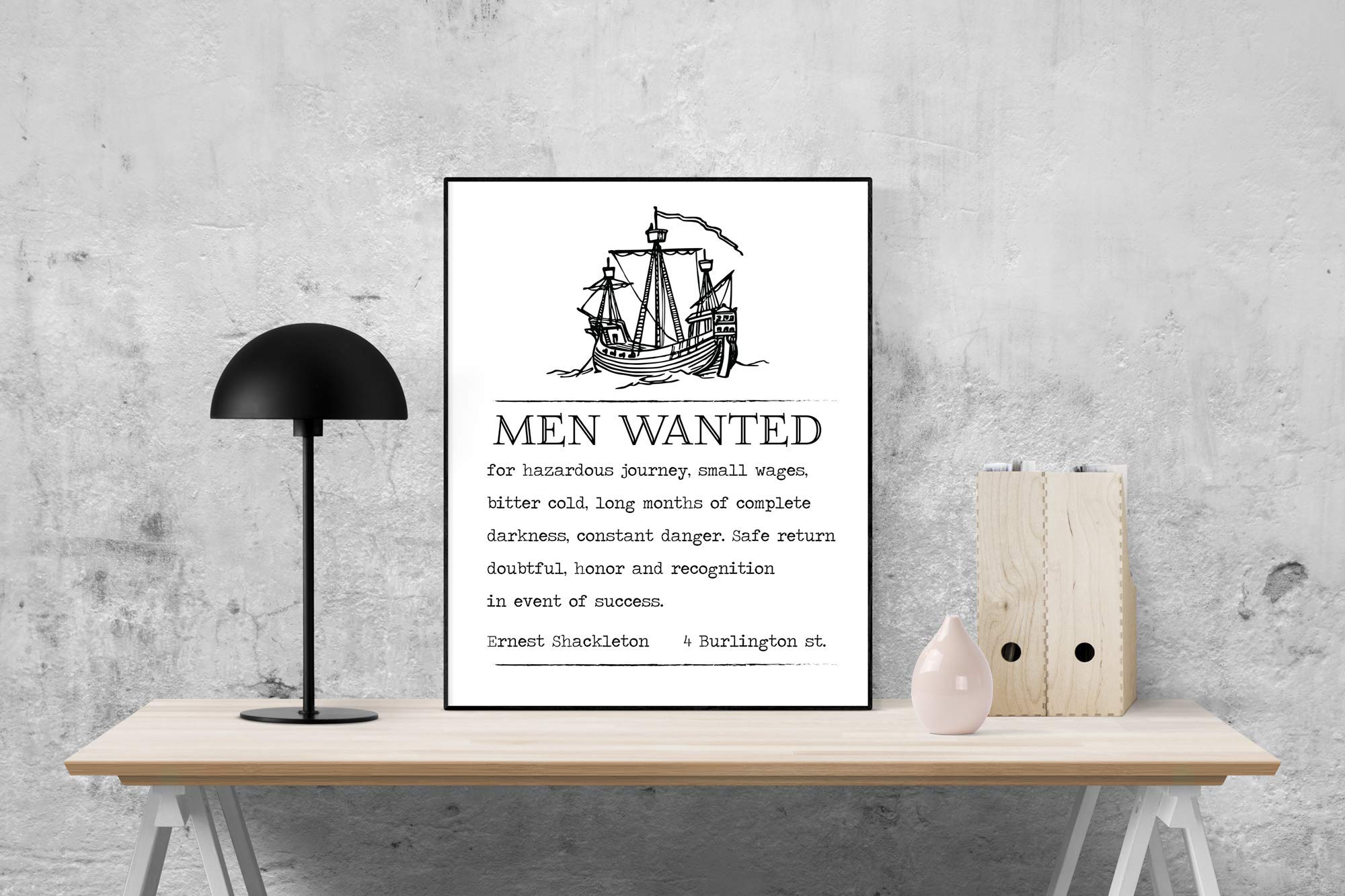 Ernest Shackleton Expedition Help Wanted Advertisement | Boat Art Print (11X14)