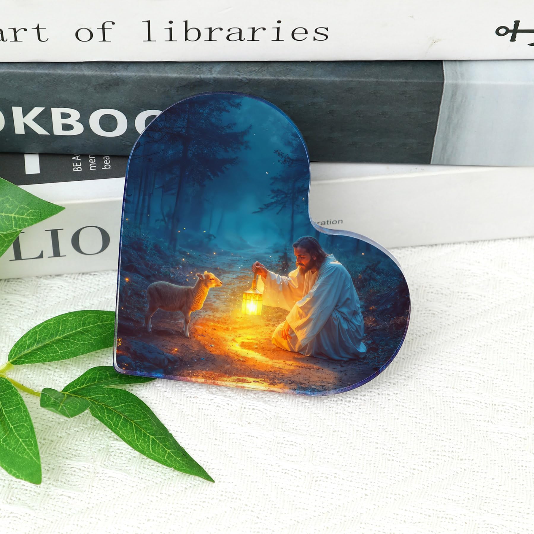 Christian Appreciation Gifts For Women Plaque - Inspirational Jesus and Lamb Decor, Spiritual Gift for Women, Ideal for Birthda