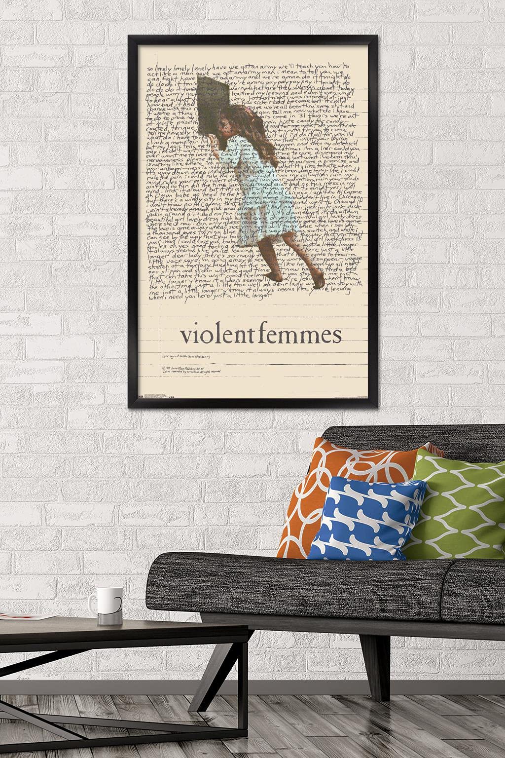 Trends International Violent Femmes - Lyric Girl Tea Towel Wall Poster, 22.375'' X 34'', Black Framed Version