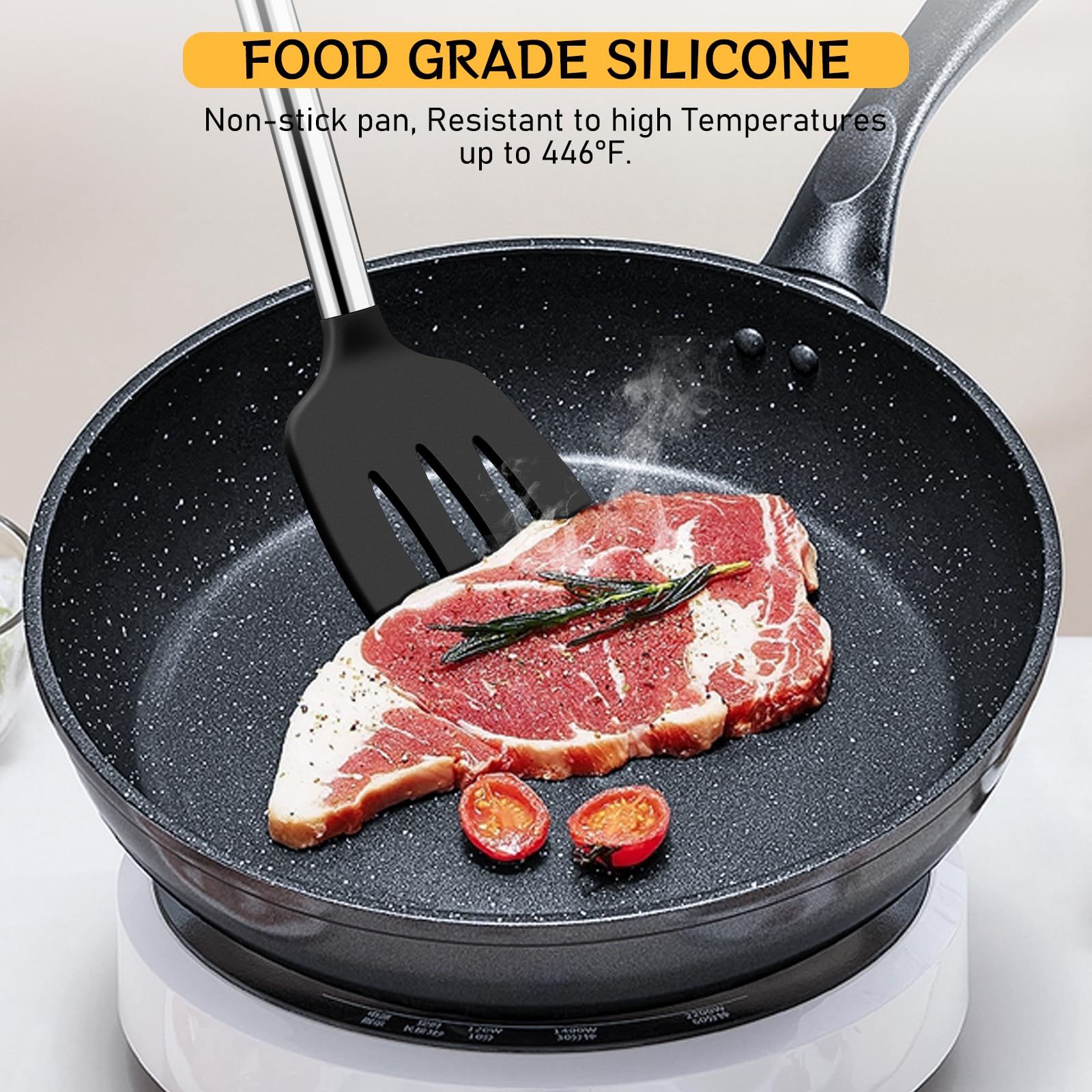 Nilehome Pack Of 3 Spatulas Silicone Heat Resistant, Cooking Utensils Set, Silicone Spatula Bpa Free Cooking Utensils, Ideal Coo