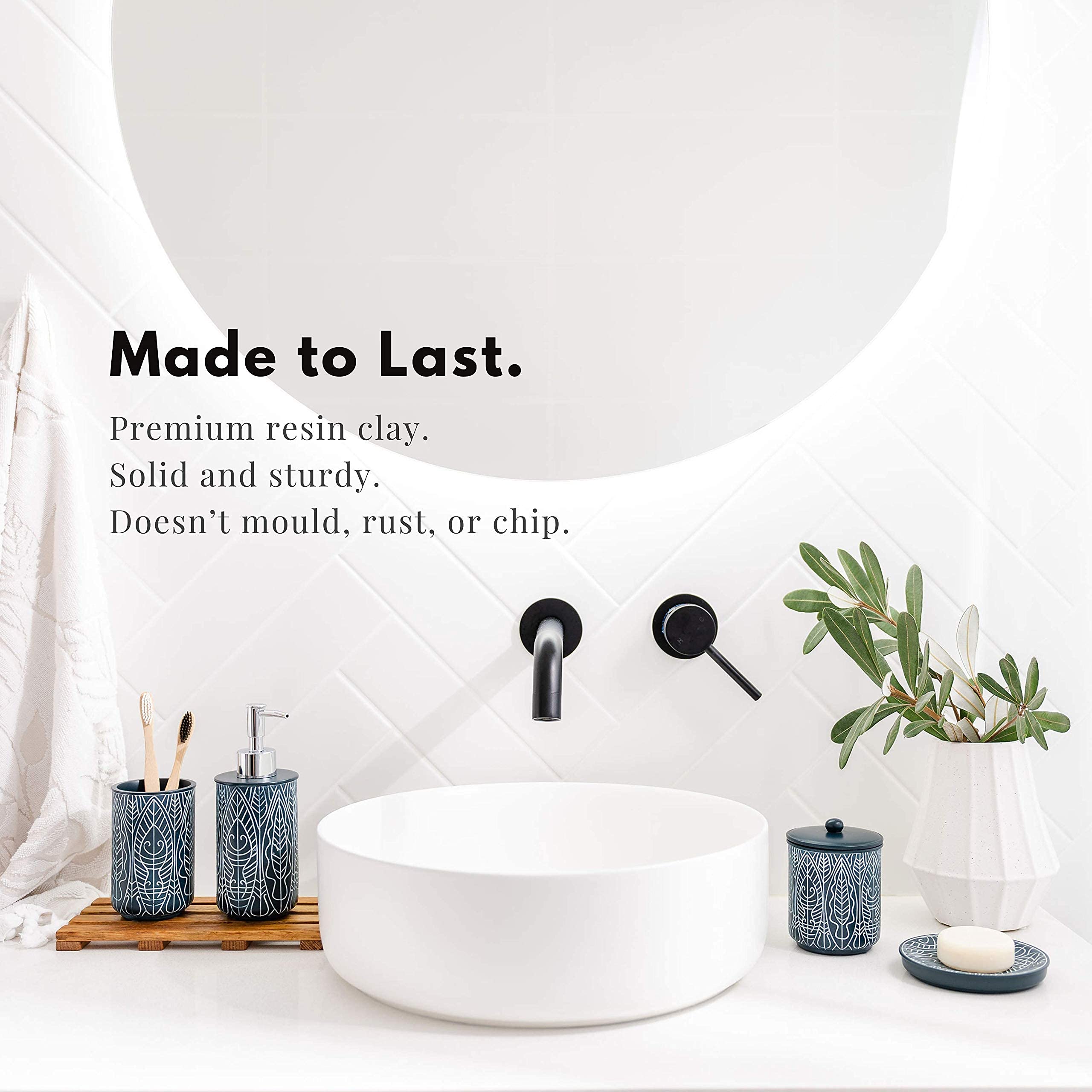 Premium Navy Blue Bathroom Accessories Set. Blue Bathroom Set. Blue Bathroom Decor. Accesorios Para Ba