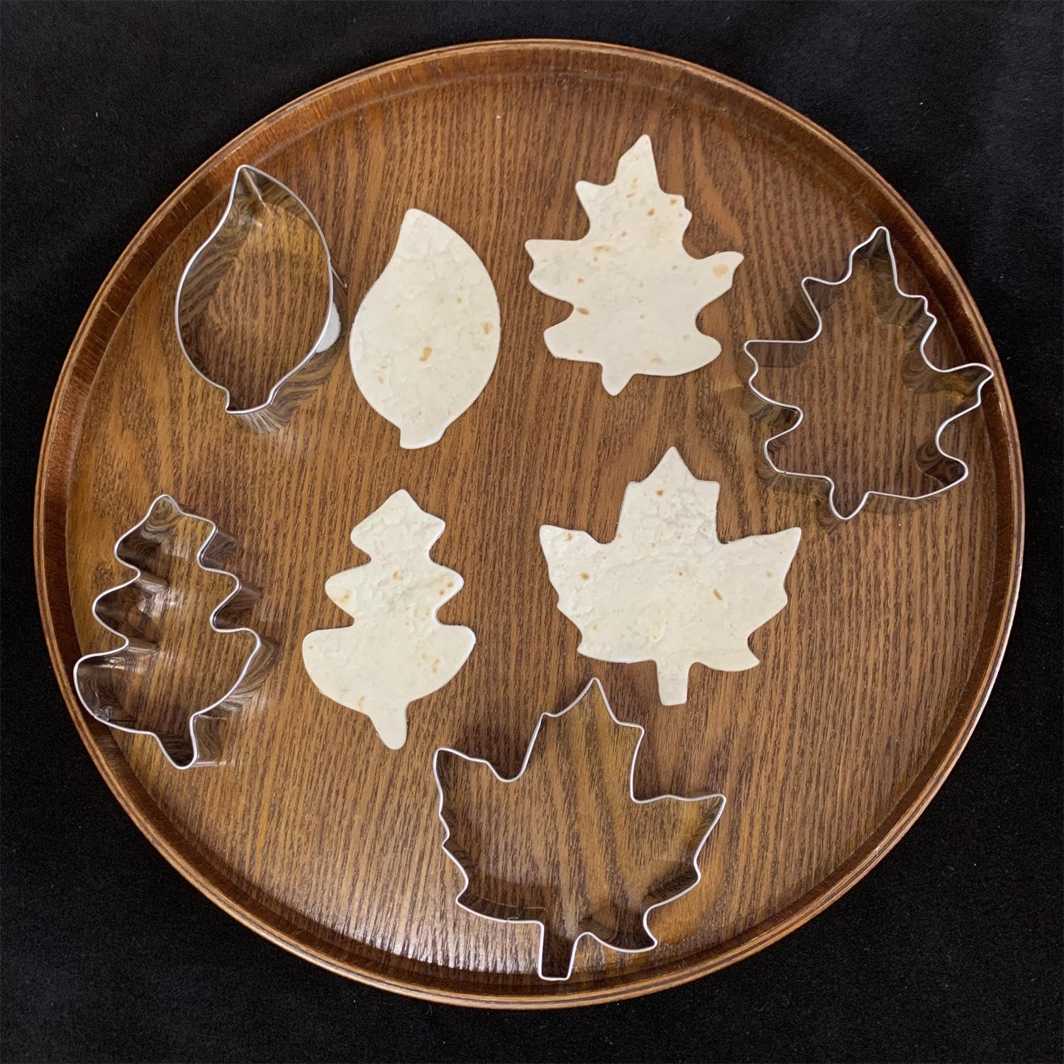 Lubtosmn Fall Leaf Cookie Cutter Set-4 Piece-Maple Leaf, Oak Leaf, Leaf Shapes-Diswasher Safe-Fall Holiday Cookie Cutters Shapes