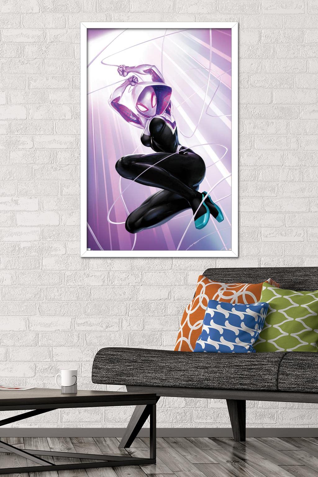 Trends International Marvel Comics - Ghost Spider - Ghost Spider #1 Wall Poster, 22.37'' X 34.00'', White Framed Version