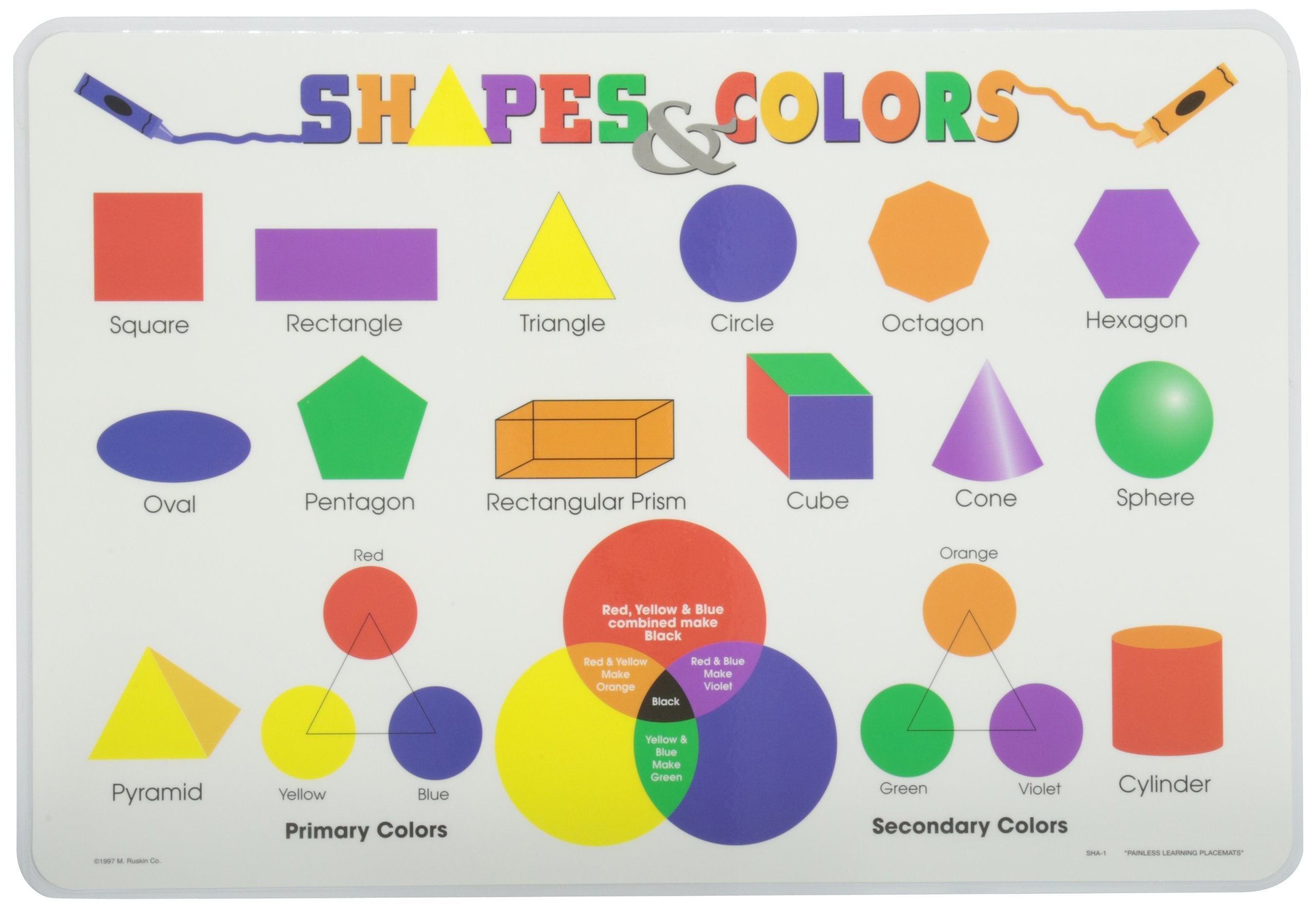 Painless Learning Shapes And Colors Placemat Large