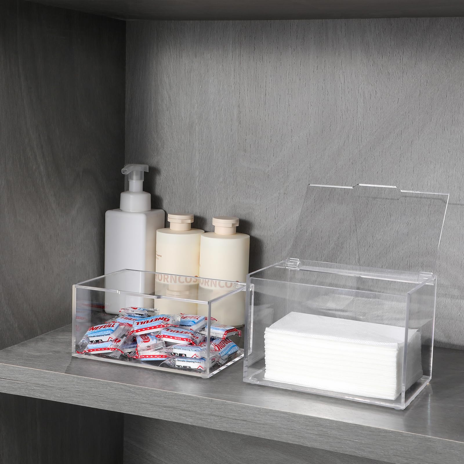 Rejomiik Thick Acrylic Dryer Sheet Holder Clear Container For Laundry Room Organize And Storage, Dispenser For Dryer Sheets, Fab