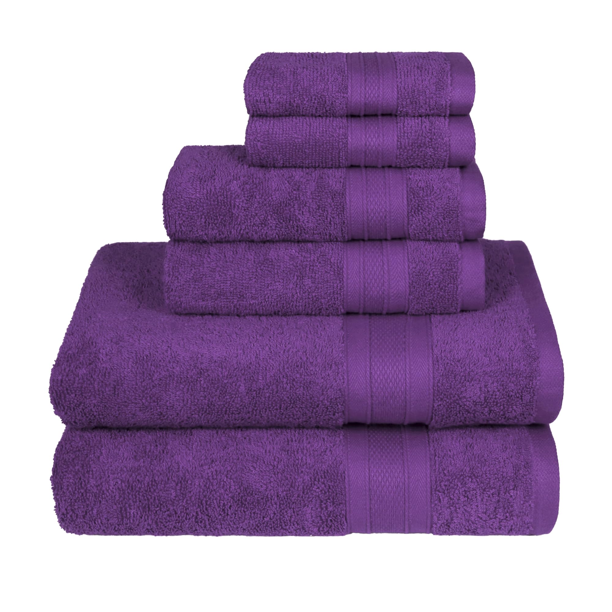 Trident Soft Comfort Air Rich Towels For Bath, 100% Cotton Towel, Super Soft, Highly Absorbent, 6 Pieces Towel Set, 500 Gsm - Pl