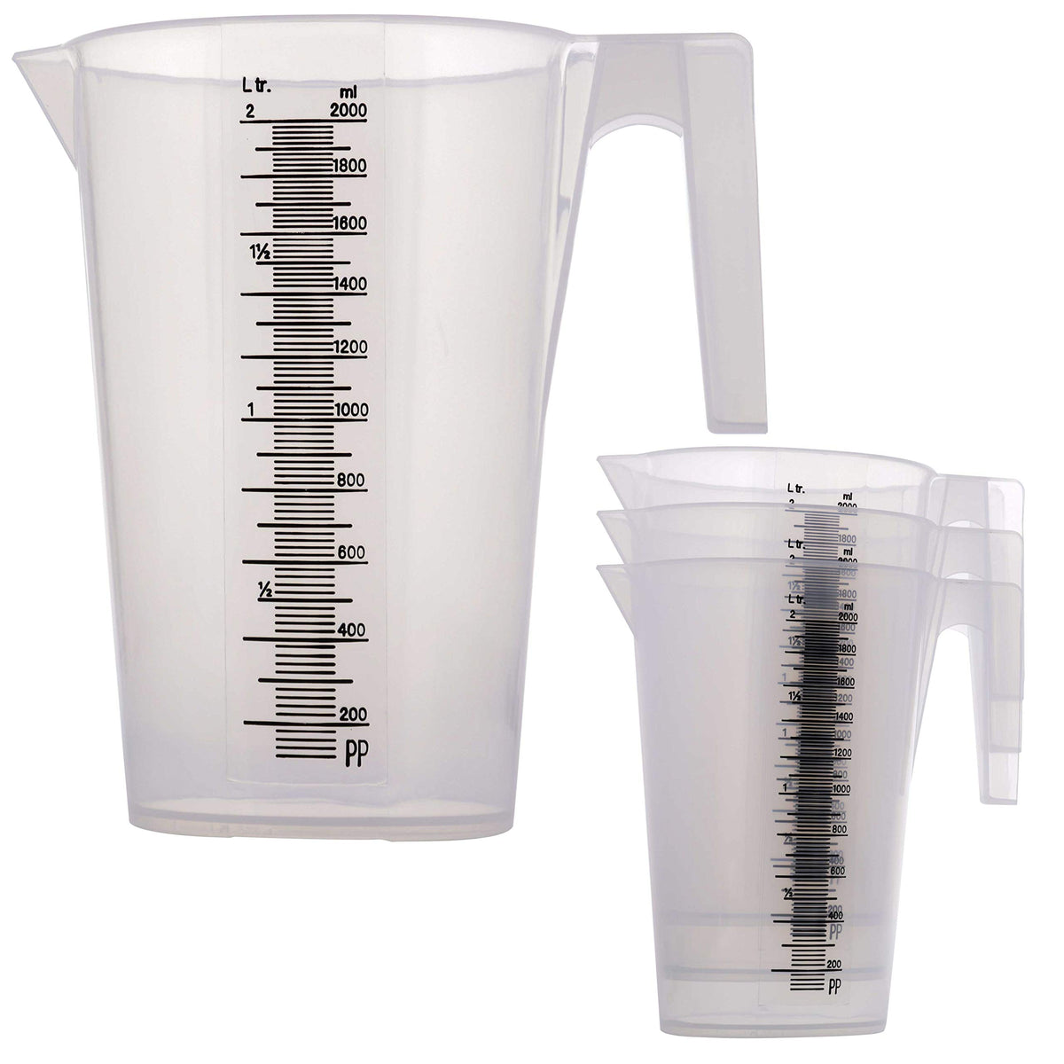 Tcp Global 2 Liter (2000Ml) Plastic Graduated Measuring And Mixing Pit ...