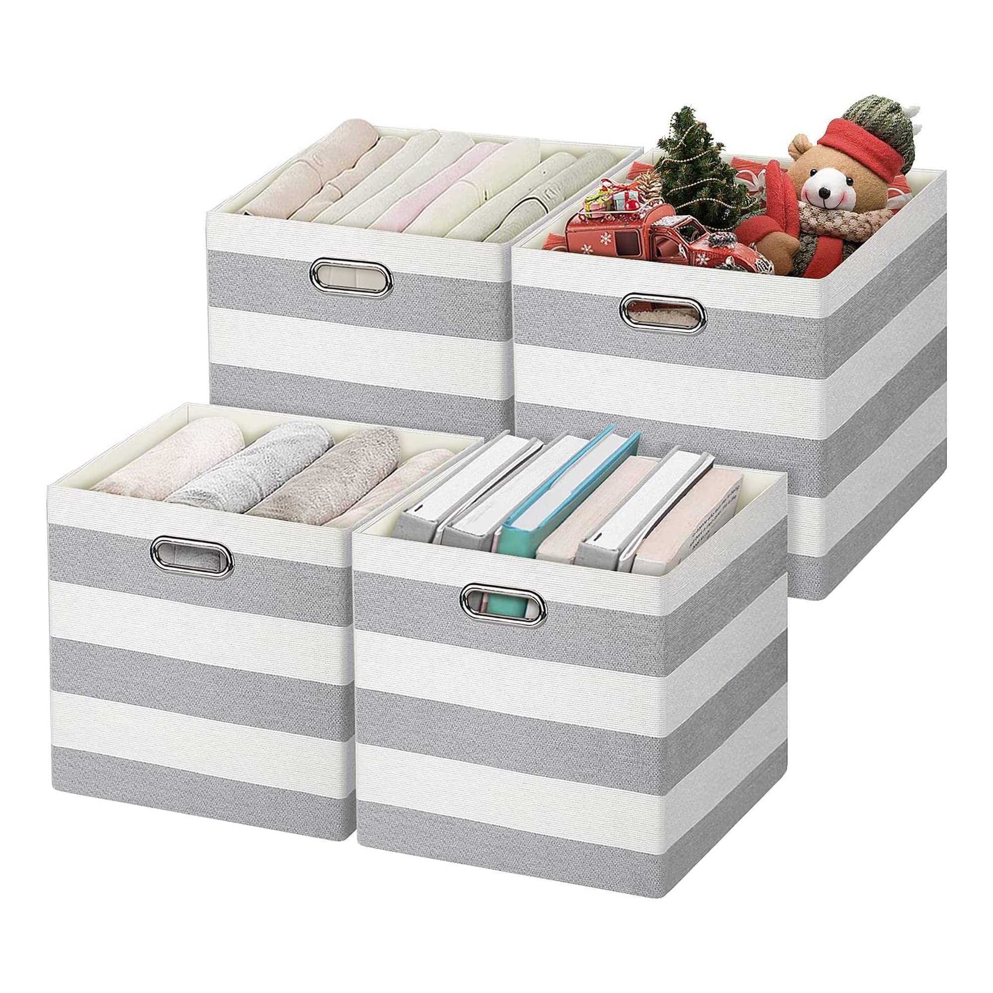 Posprica 3X Thicker Storage Bins Storage Cubes, 13  13 Fabric Storage Boxes Foldable Baskets Containers Drawers For Nurseries,Of