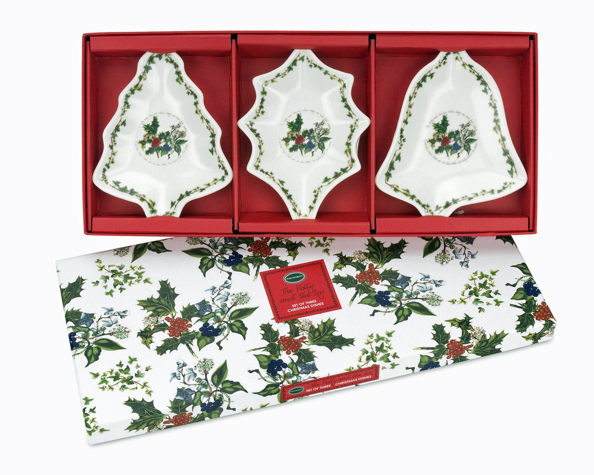 Portmeirion Holly And Ivy Dishes, Set Of 3