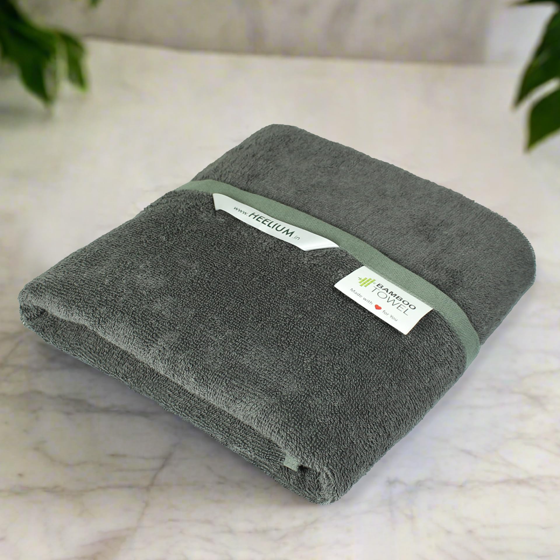 Heelium Bamboo Bath Towel | 3X Softer & Quick Drying | 400 Gsm -140 X 70 Cm,Grey