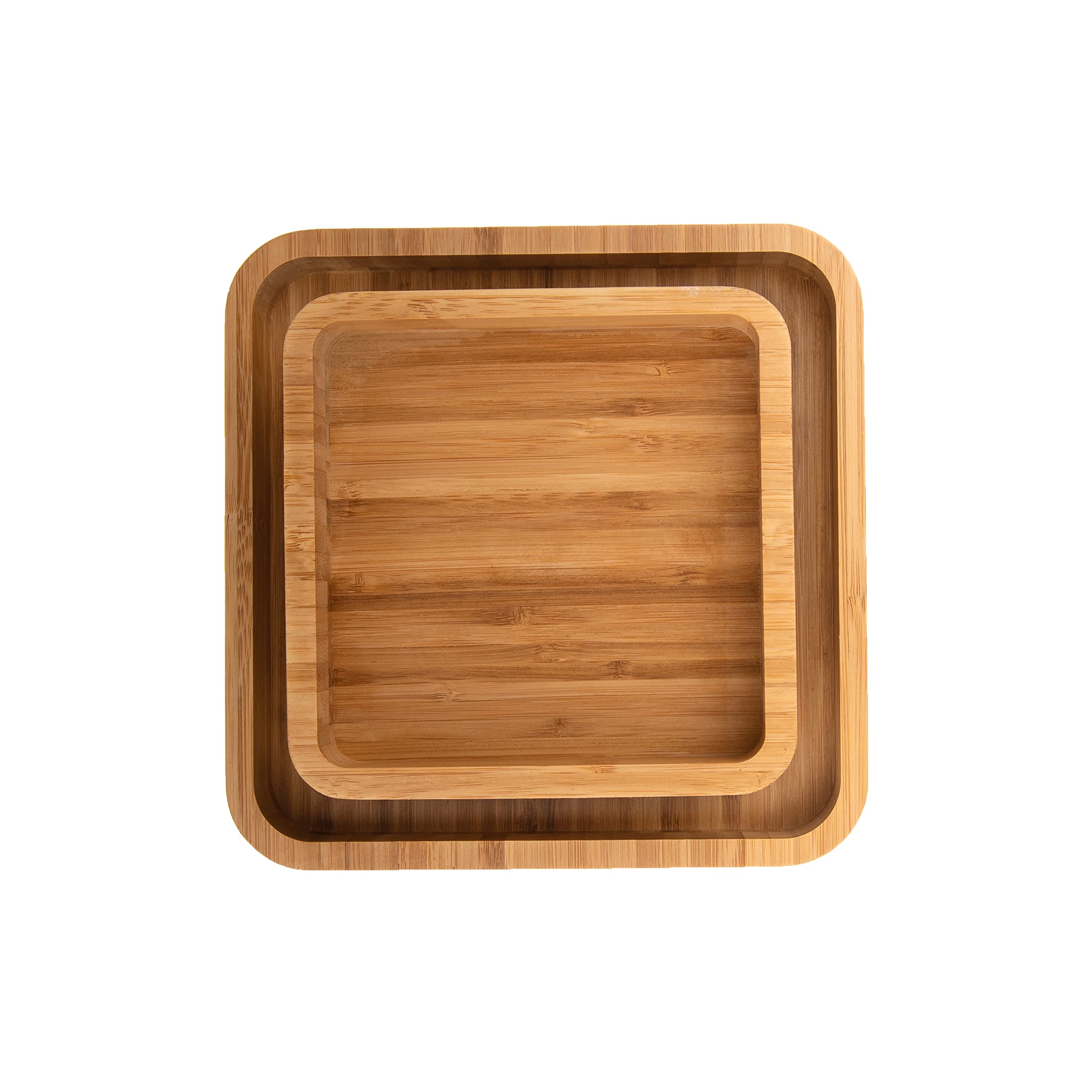 Plutreas Bamboo Pistachio Snack Bowl Nut Bowl With Shell Storage, Double Dish Pistachio Pedestal For Nuts, Peanut