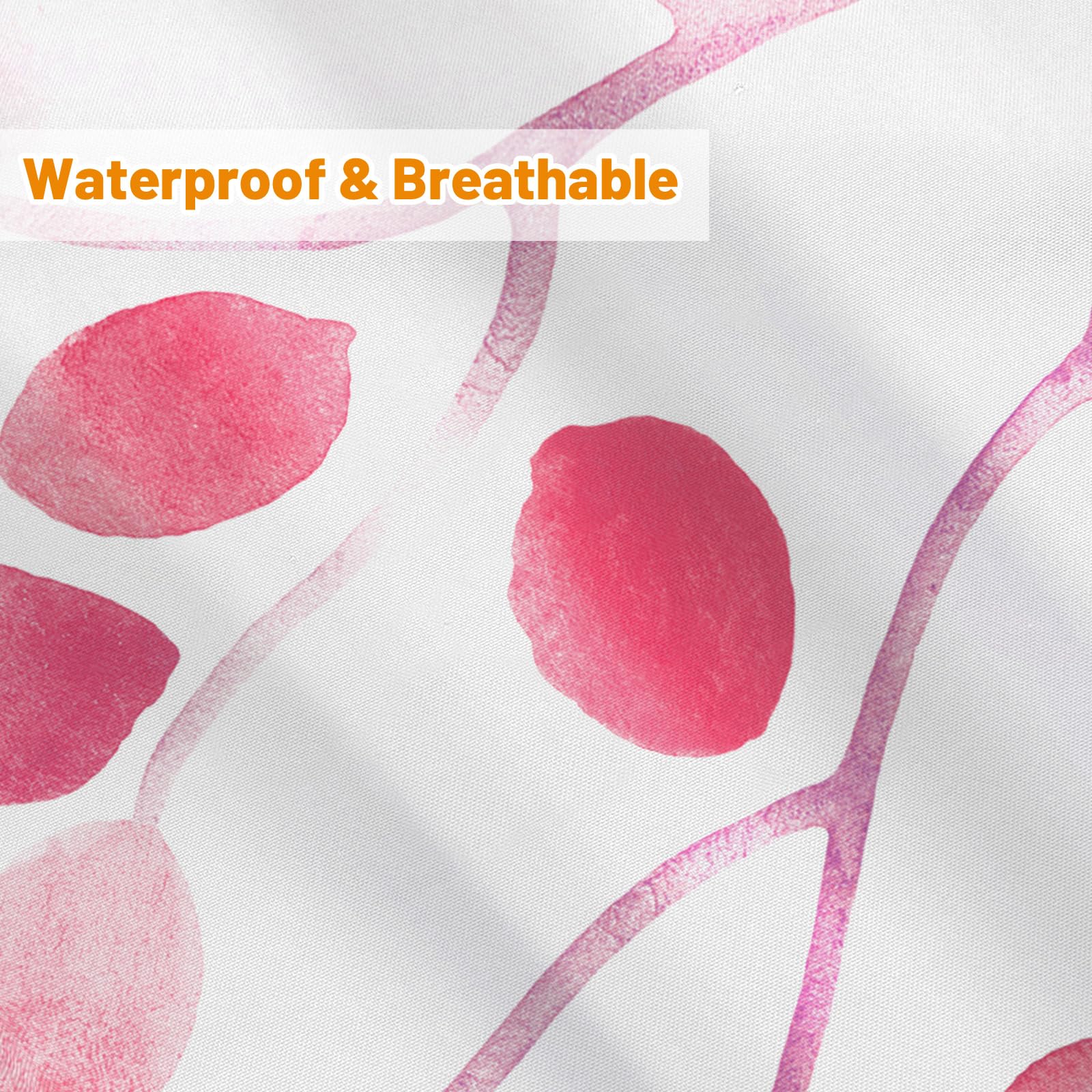 Lxbni Floral Shower Curtain, Colorful Botanical Flower Leaves Boho Polyester Fabric Shower Curtain With Plastic Hooks, Bathroom