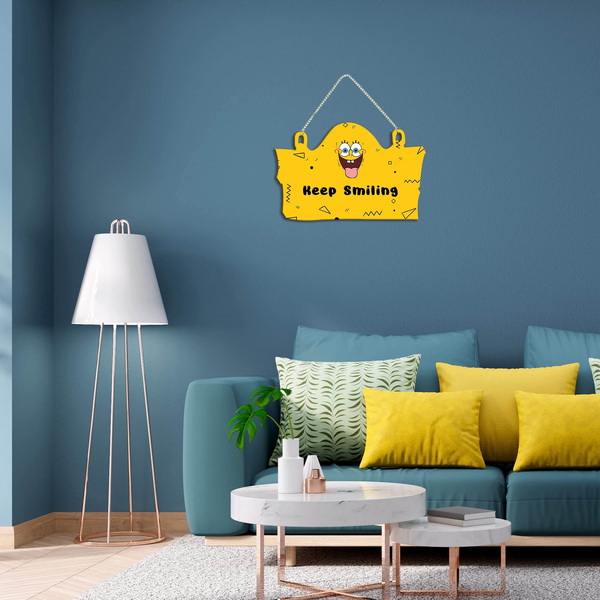 Artvibes Keep Smiling Quote Wooden Wall Hanger for Home | Office | Bedroom | Gifts | Wall Art for Living Room Wall | Decoration