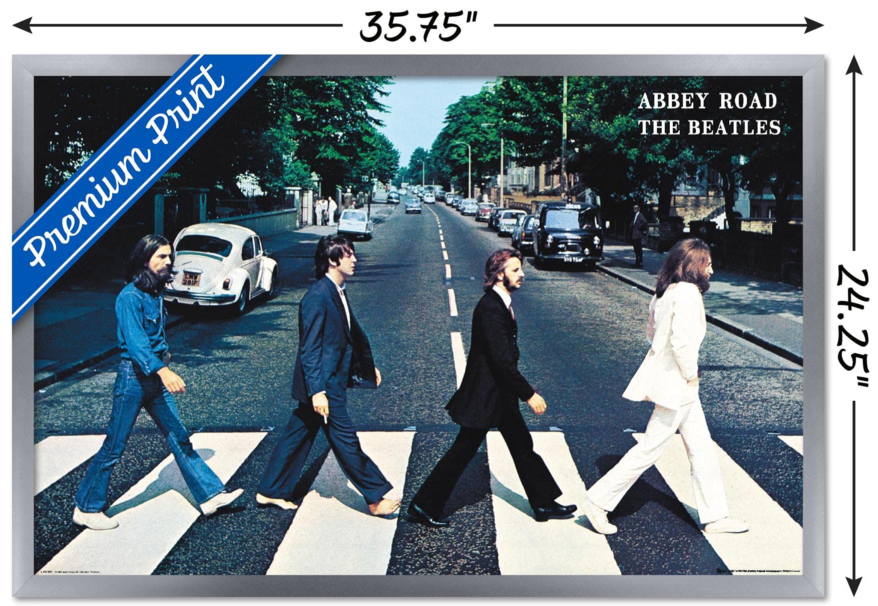 Trends International The Beatles - Abbey Road Wall Poster, 22.37'' X 34.00'', Silver Framed Version