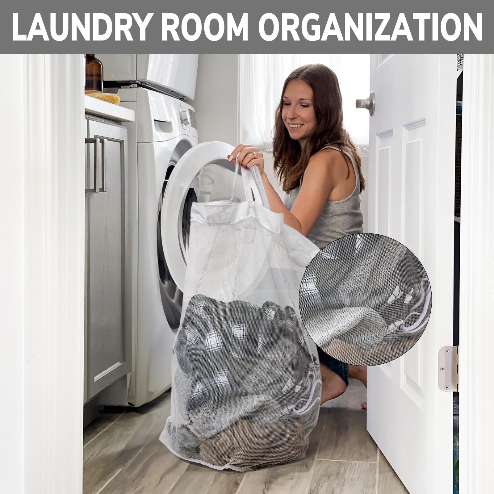 Goodpick Hamper With Wheels 75L 2-Pack, Tall Laundry Basket With Removable Wash Bags, Rolling Black Laundry Hamper For Corner Do