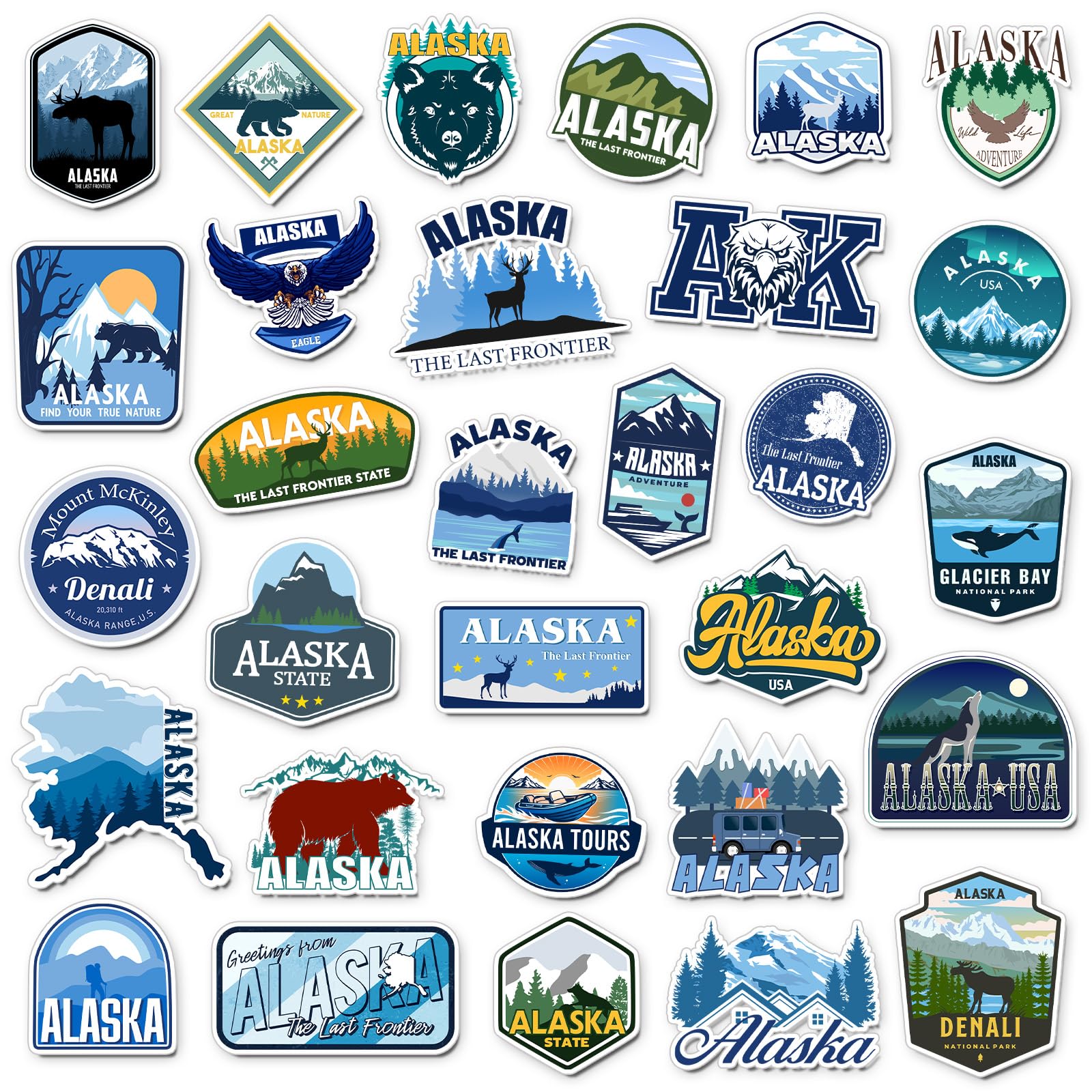 Konohan 30 Pcs Alaska Souvenirs Gifts Alaska Magnet for Refrigerator City Magnetic Refrigerator Stickers for Home Decoration
