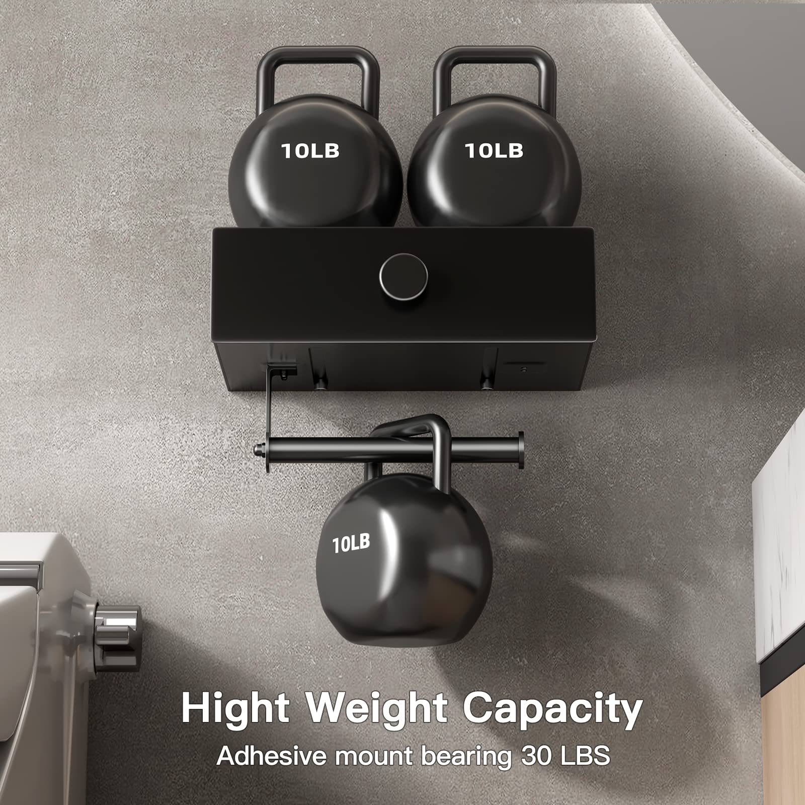 VOLDRA Toilet Paper Holder with Shelf Black Wipes Dispenser Bathroom Toilet Paper Holder with Storage Upgrade Drawer Design Toilet Tissue Holder Adhesive Small Bathroom Shelf Wall Mount