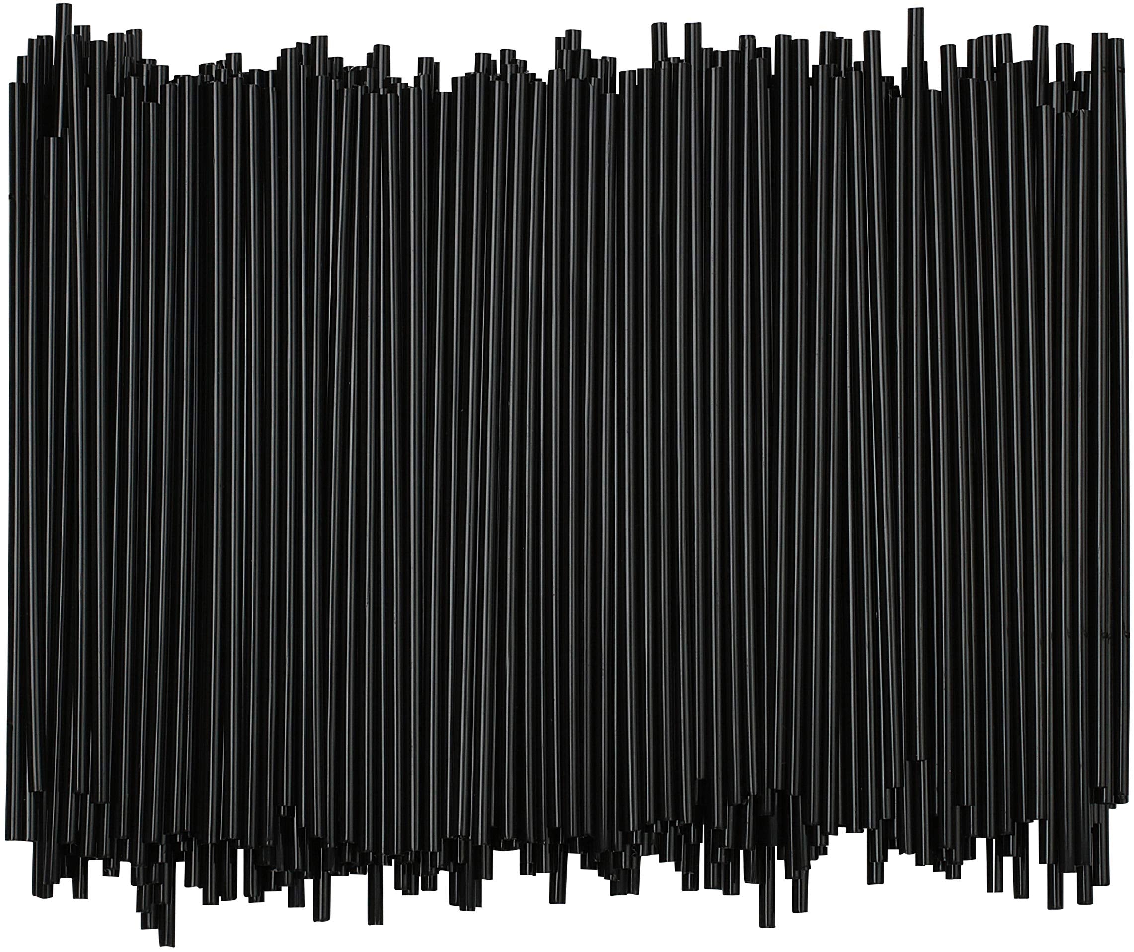 Disposable Plastic Coffee Stirrer Straw - 5 Inch Sip Stir Stick (Black, 1000)