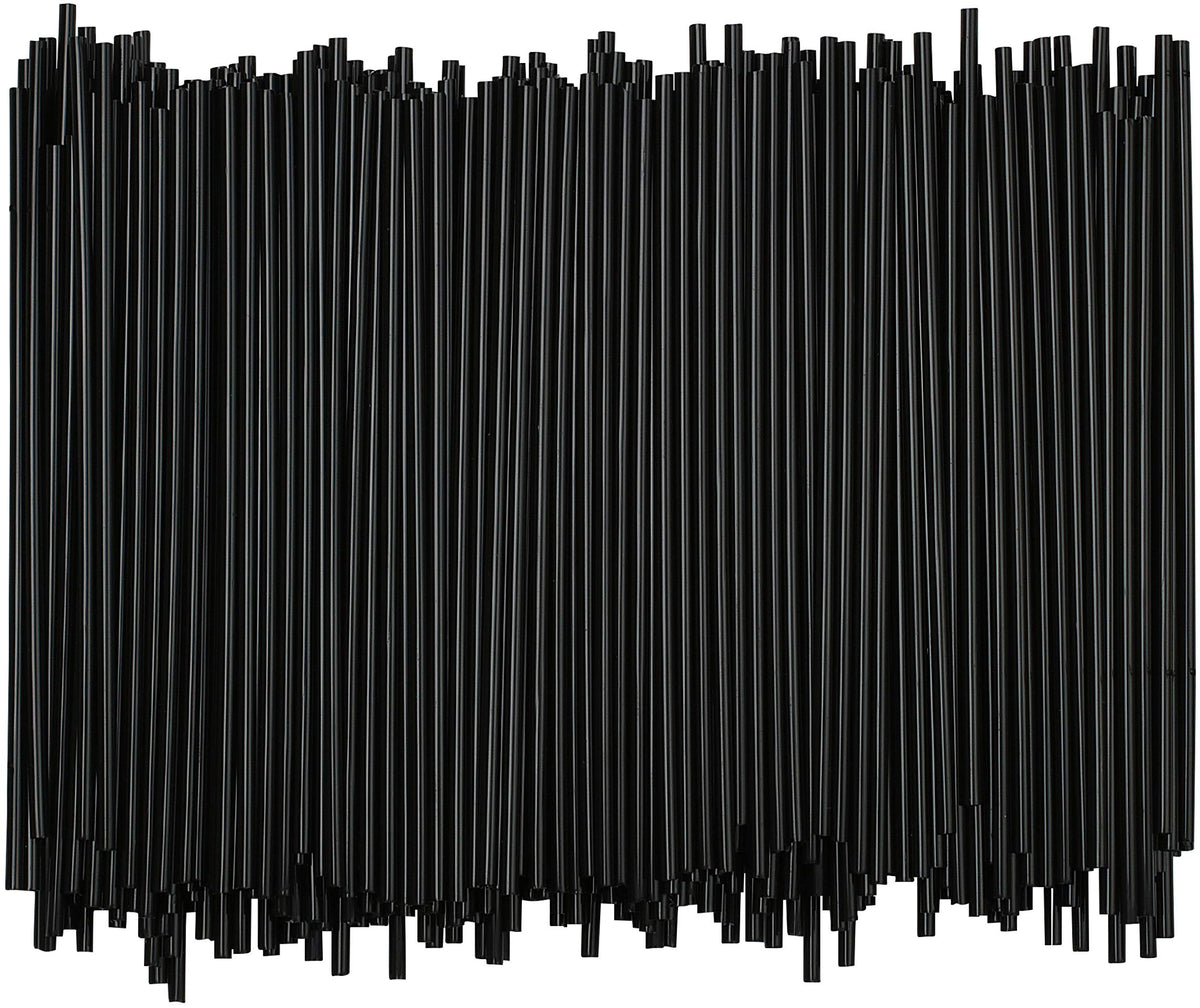 Disposable Plastic Coffee Stirrer Straw - 5 Inch Sip Stir Stick (Black, 8000)
