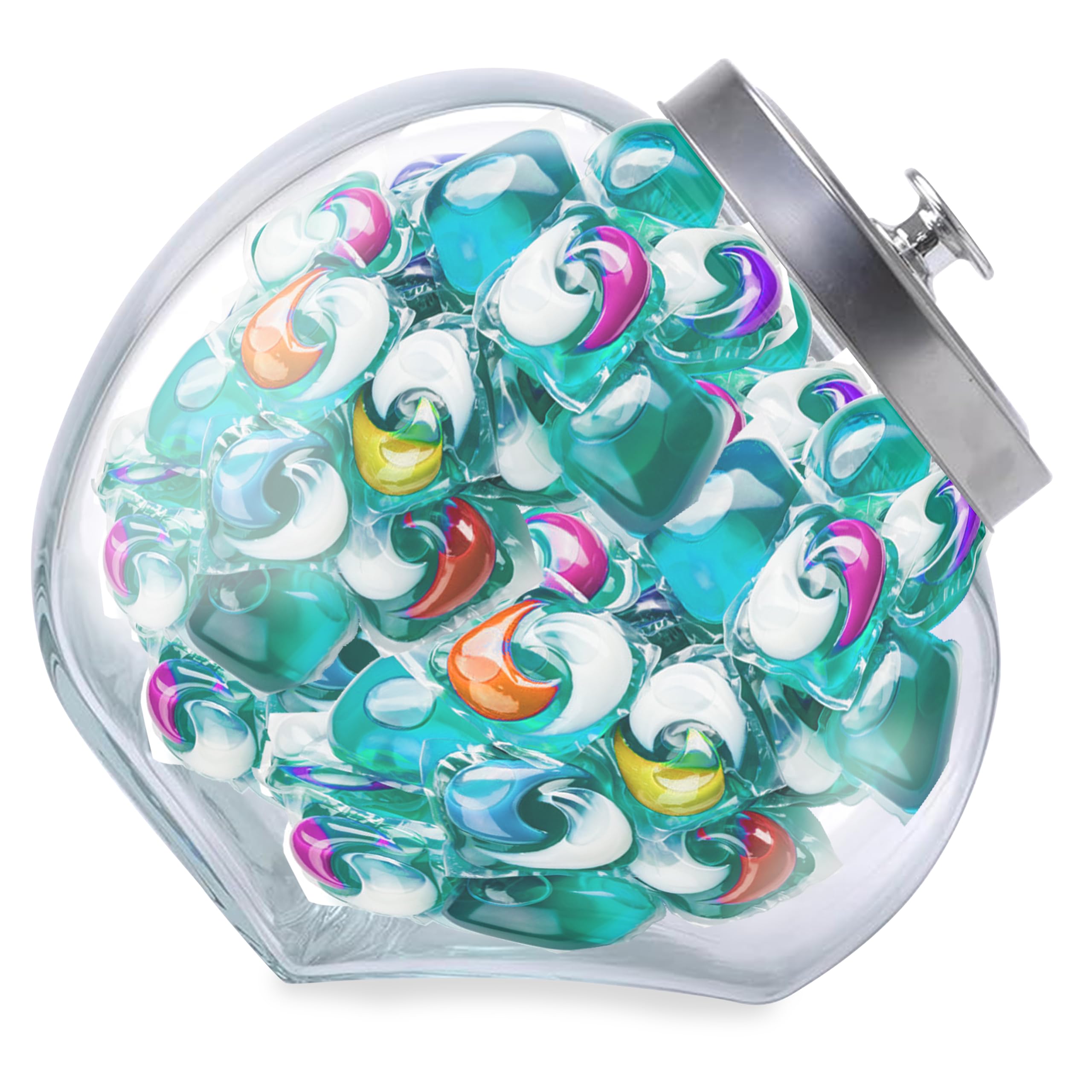 Skywin Glass Laundry Pod Container Jar With Lid - Laundry Pod Storage Container For Laundry Room Organization Laundry & Dishwash