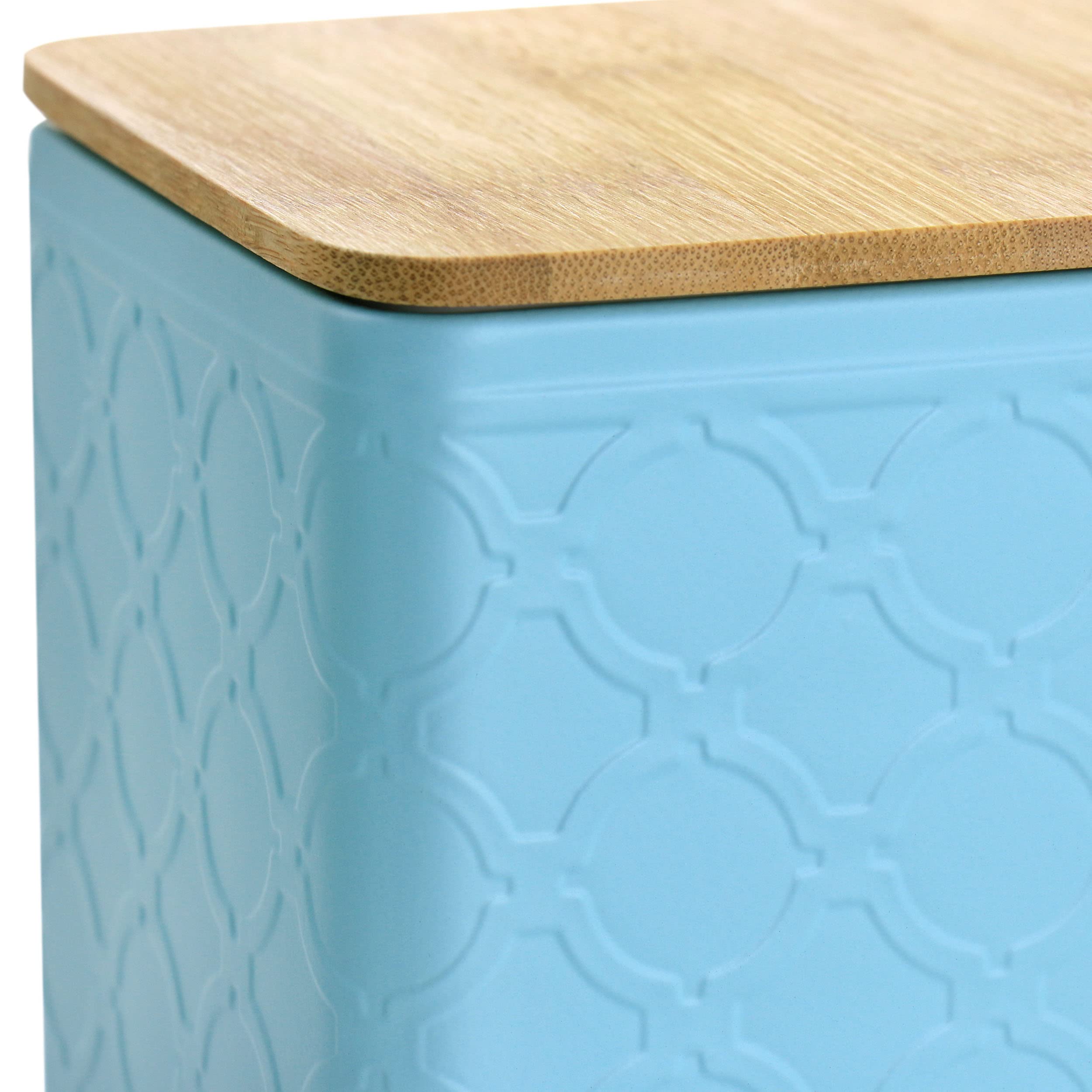Megachef 3 Piece Square Iron Canister Set In Turquoise